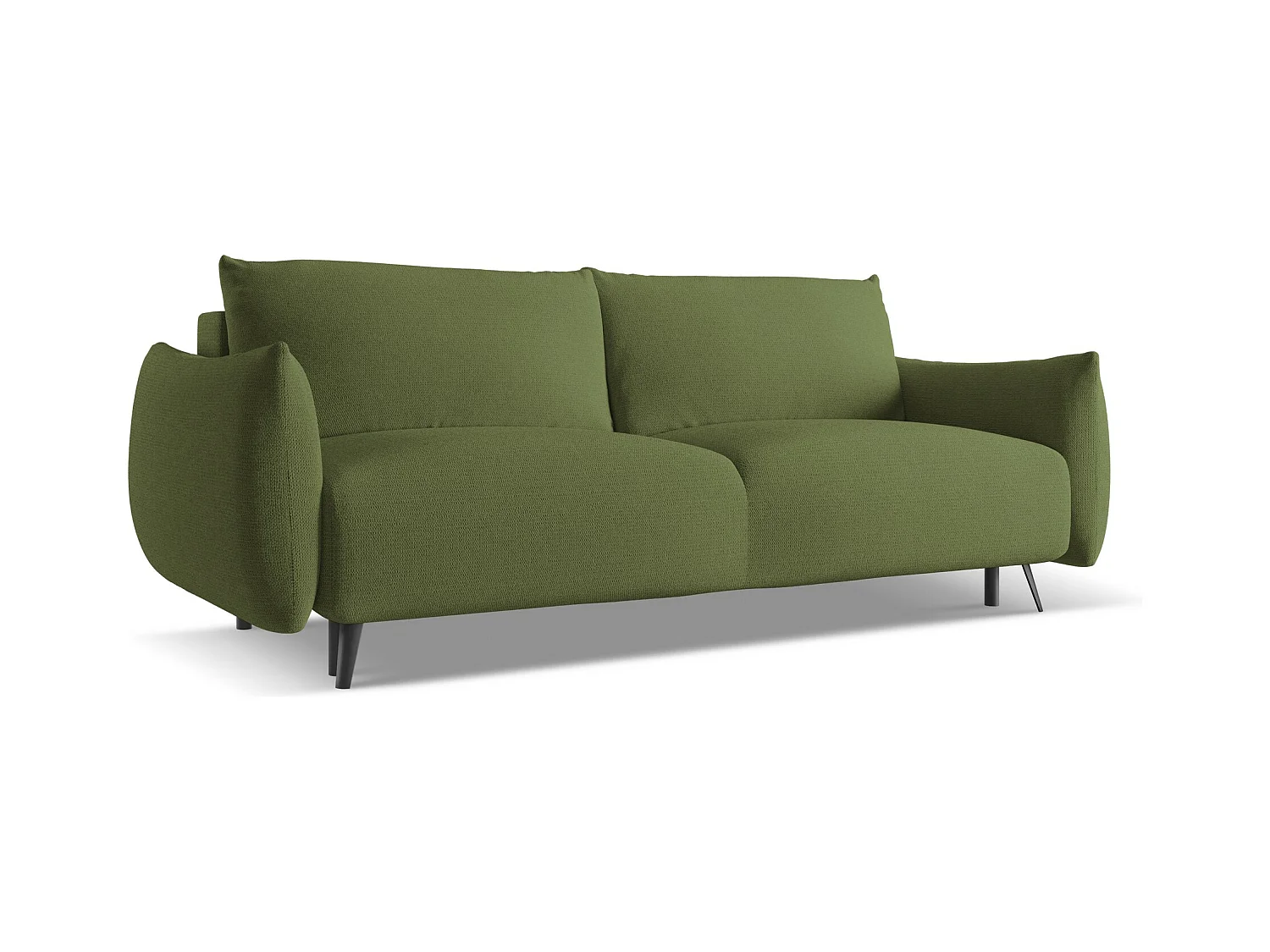 Canapé 3 places convertible en tissu chenille - bouteille verte - MALIE