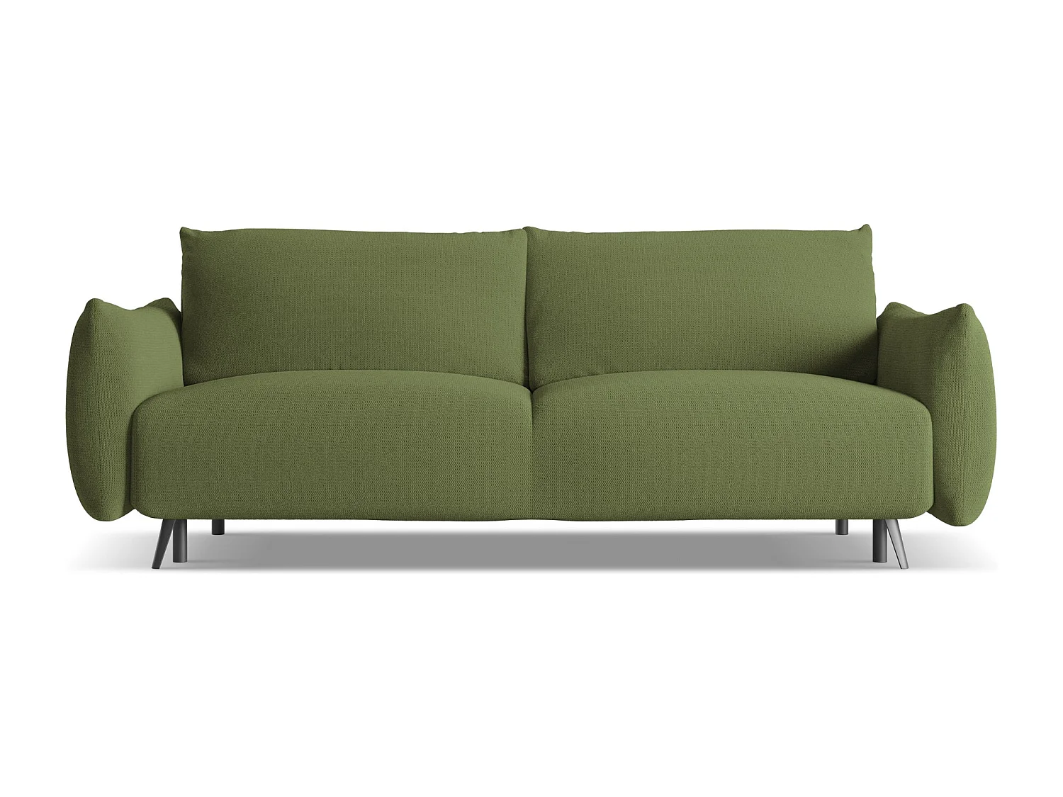 Canapé 3 places convertible en tissu chenille - bouteille verte - MALIE