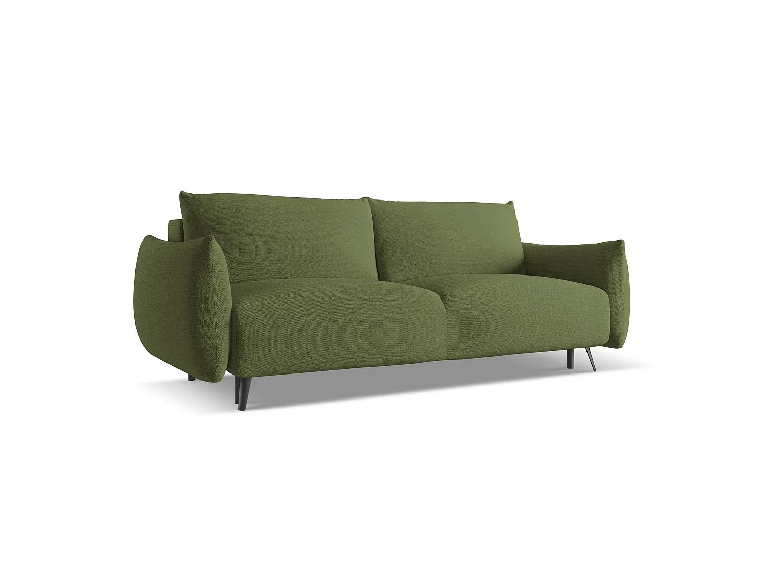 Canapé 3 places convertible en tissu chenille - bouteille verte - GENOVA