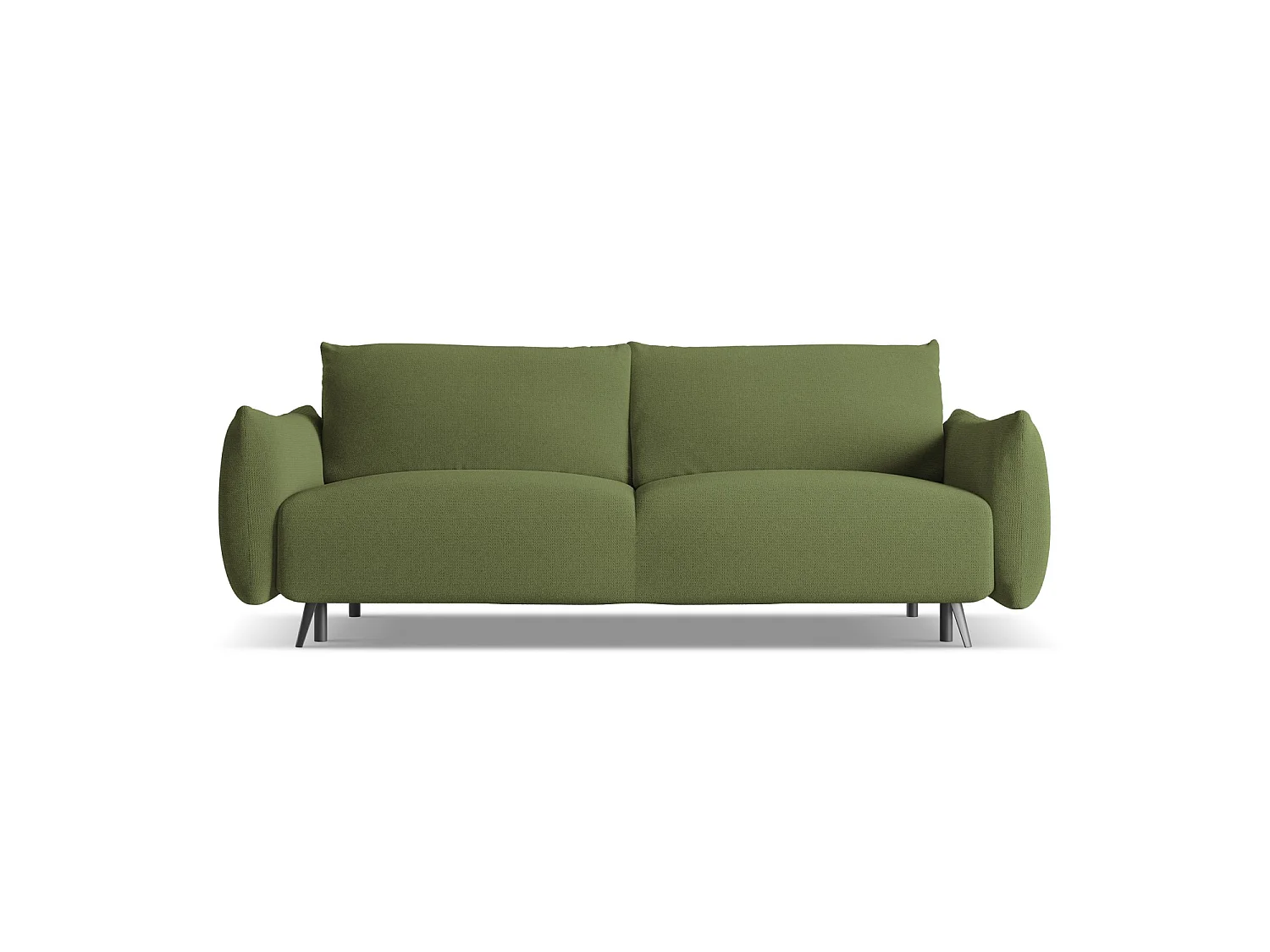 Canapé 3 places convertible en tissu chenille - bouteille verte - GENOVA