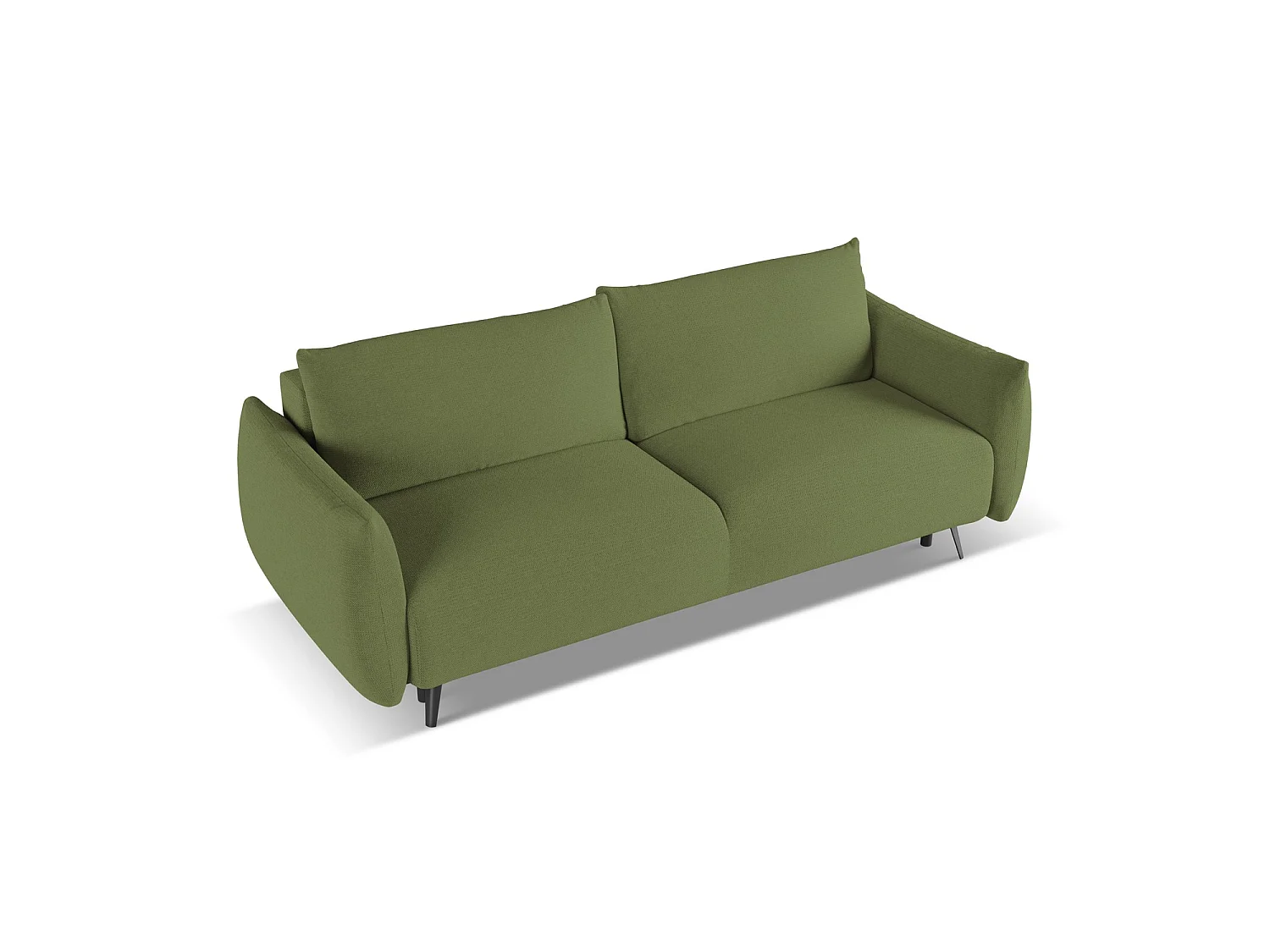 Canapé 3 places convertible en tissu chenille - bouteille verte - GENOVA