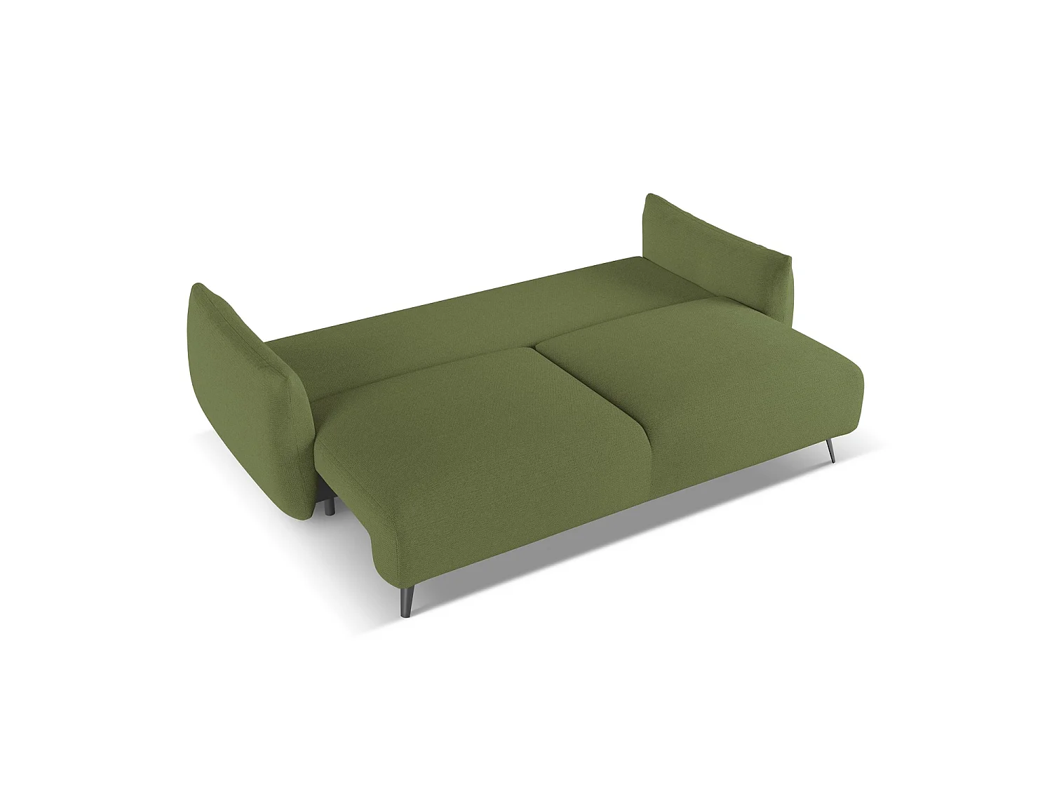 Canapé 3 places convertible en tissu chenille - bouteille verte - GENOVA