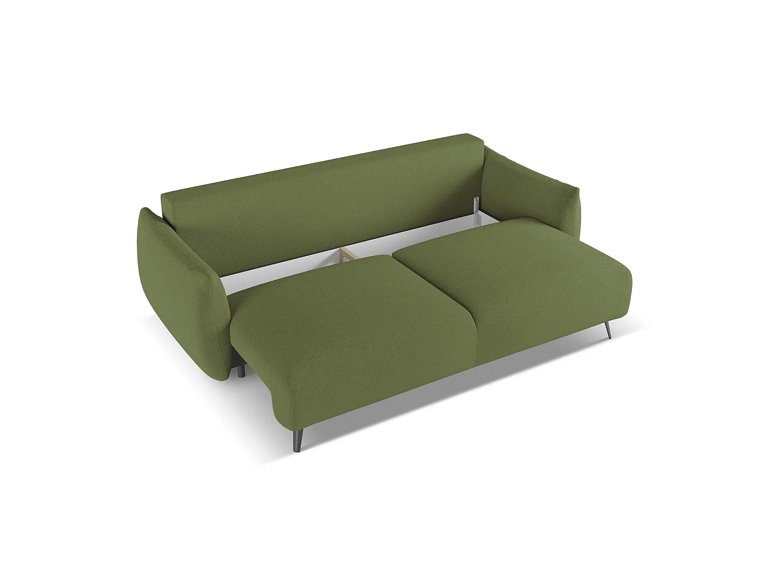 Canapé 3 places convertible en tissu chenille - bouteille verte - GENOVA