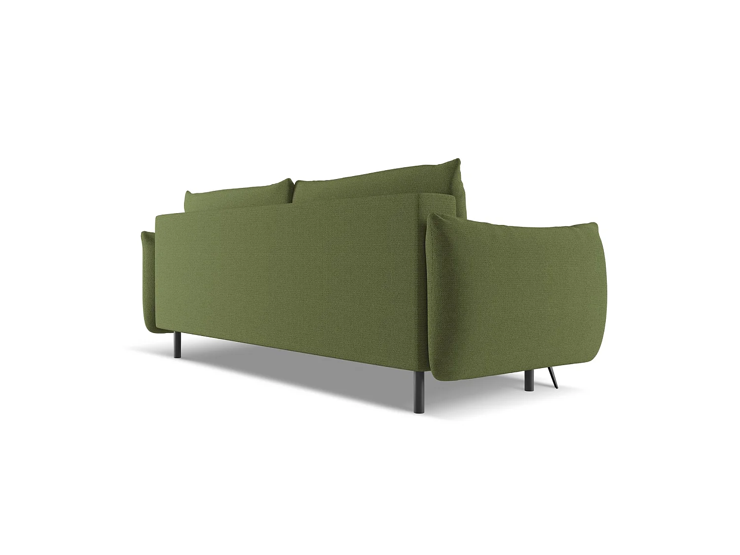 Canapé 3 places convertible en tissu chenille - bouteille verte - GENOVA