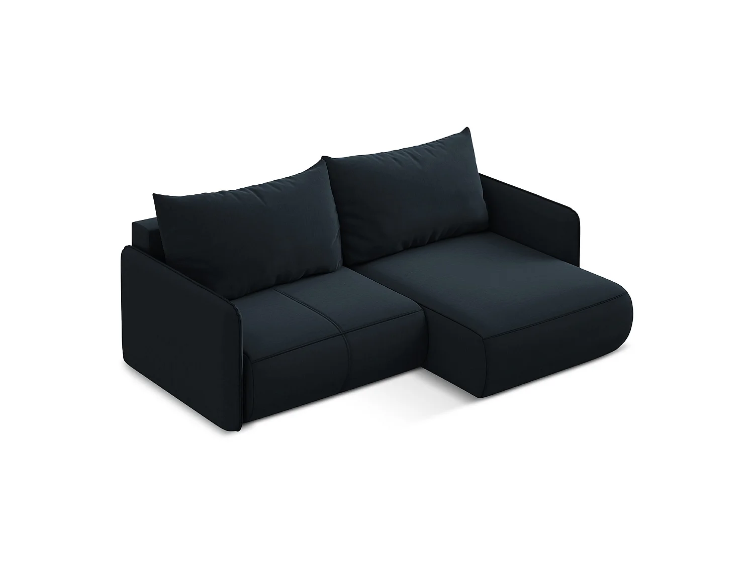 2,5-Sitzer Ecksofa mit Schlaffunktion - Ecke Rechts - Samt - Königsblau - PALERMO