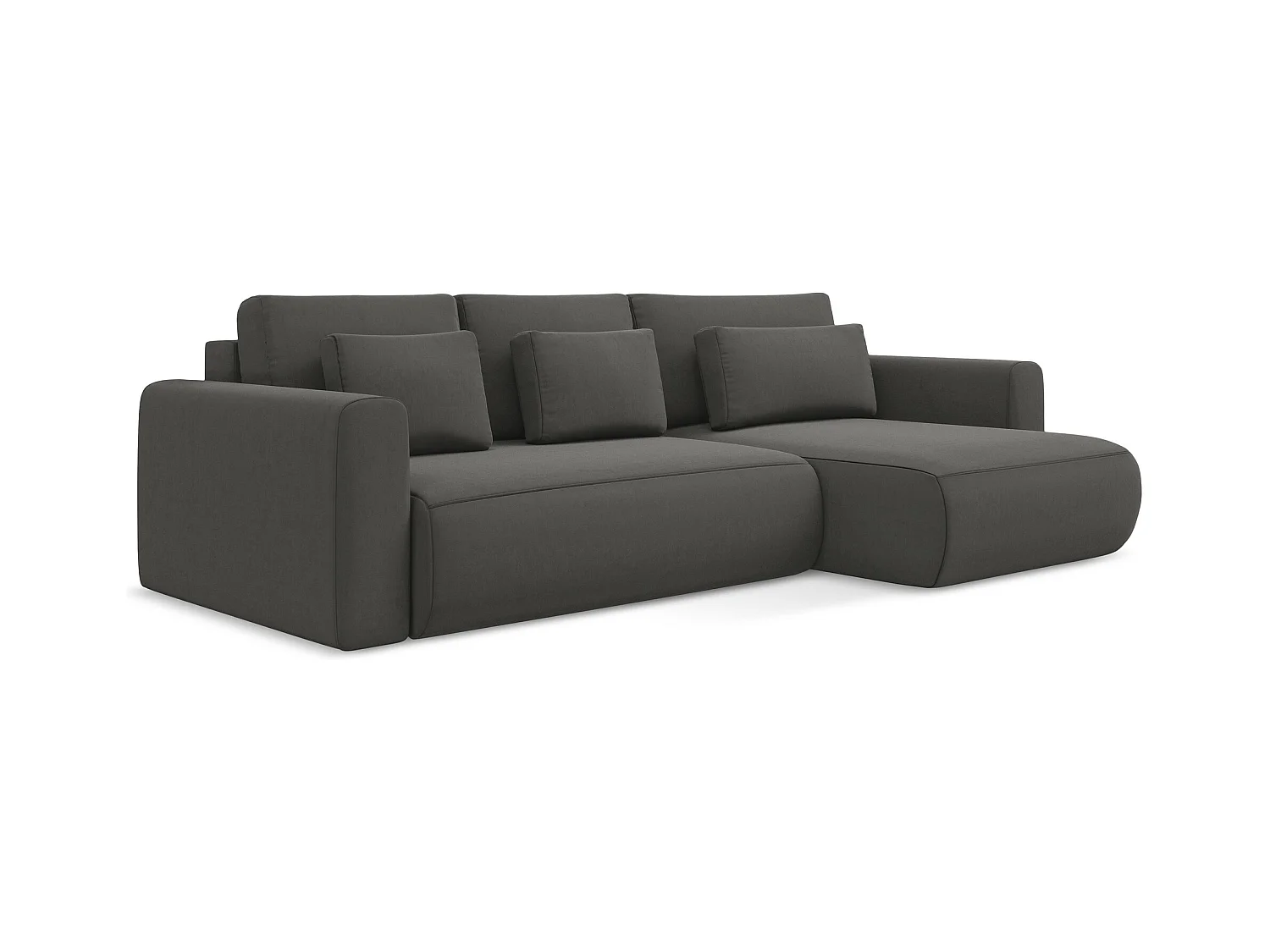 Ecksofa mit Schlaffunktion - Ecke Rechts - Samt - Stahl - KAPUA