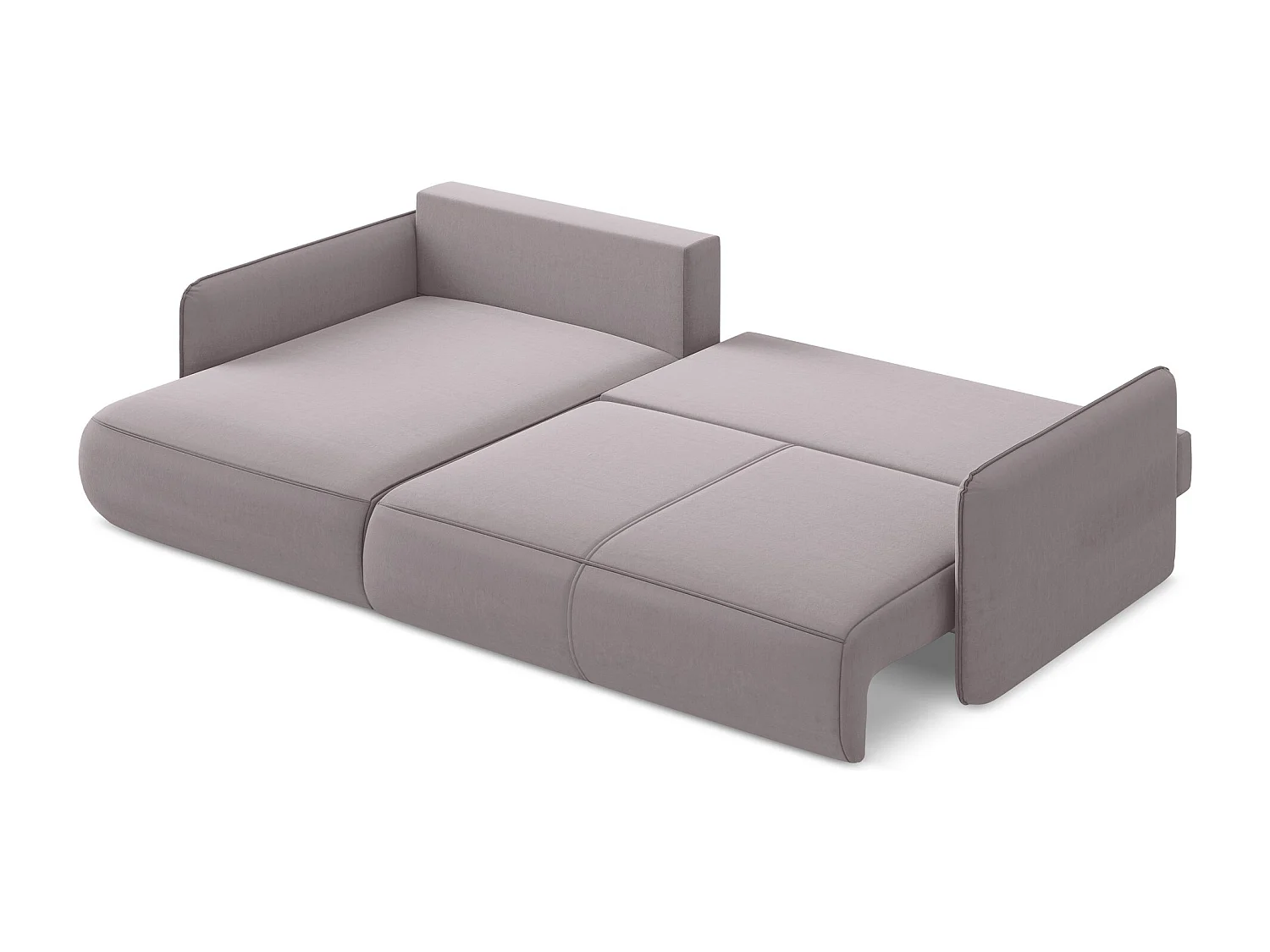 3-Sitzer Ecksofa mit Schlaffunktion - Ecke Links - Samt - Lavendel - NANEA