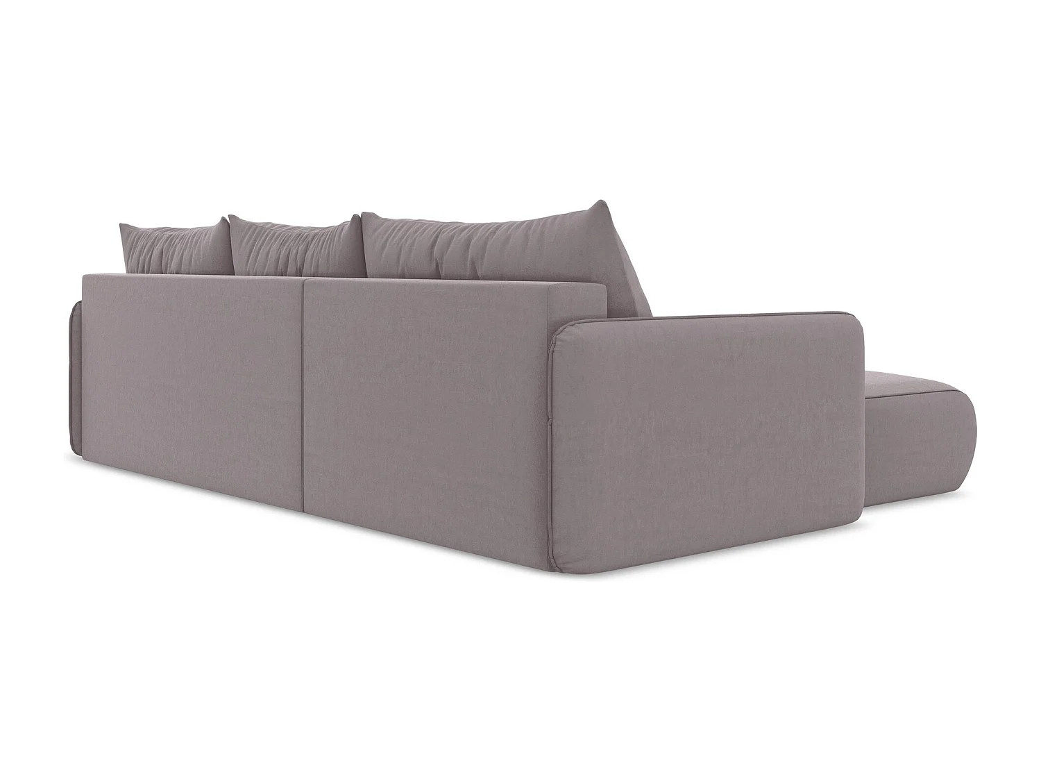 3-Sitzer Ecksofa mit Schlaffunktion - Ecke Links - Samt - Lavendel - NANEA