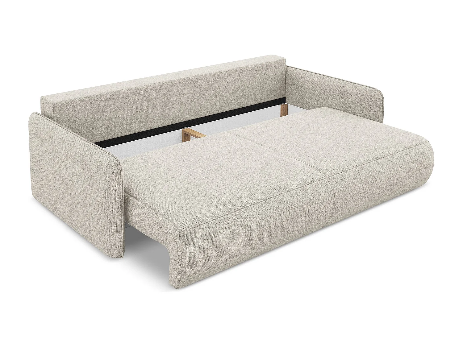 3-Sitzer Sofa mit Schlaffunktion - - Chenille - Silber - NANEA
