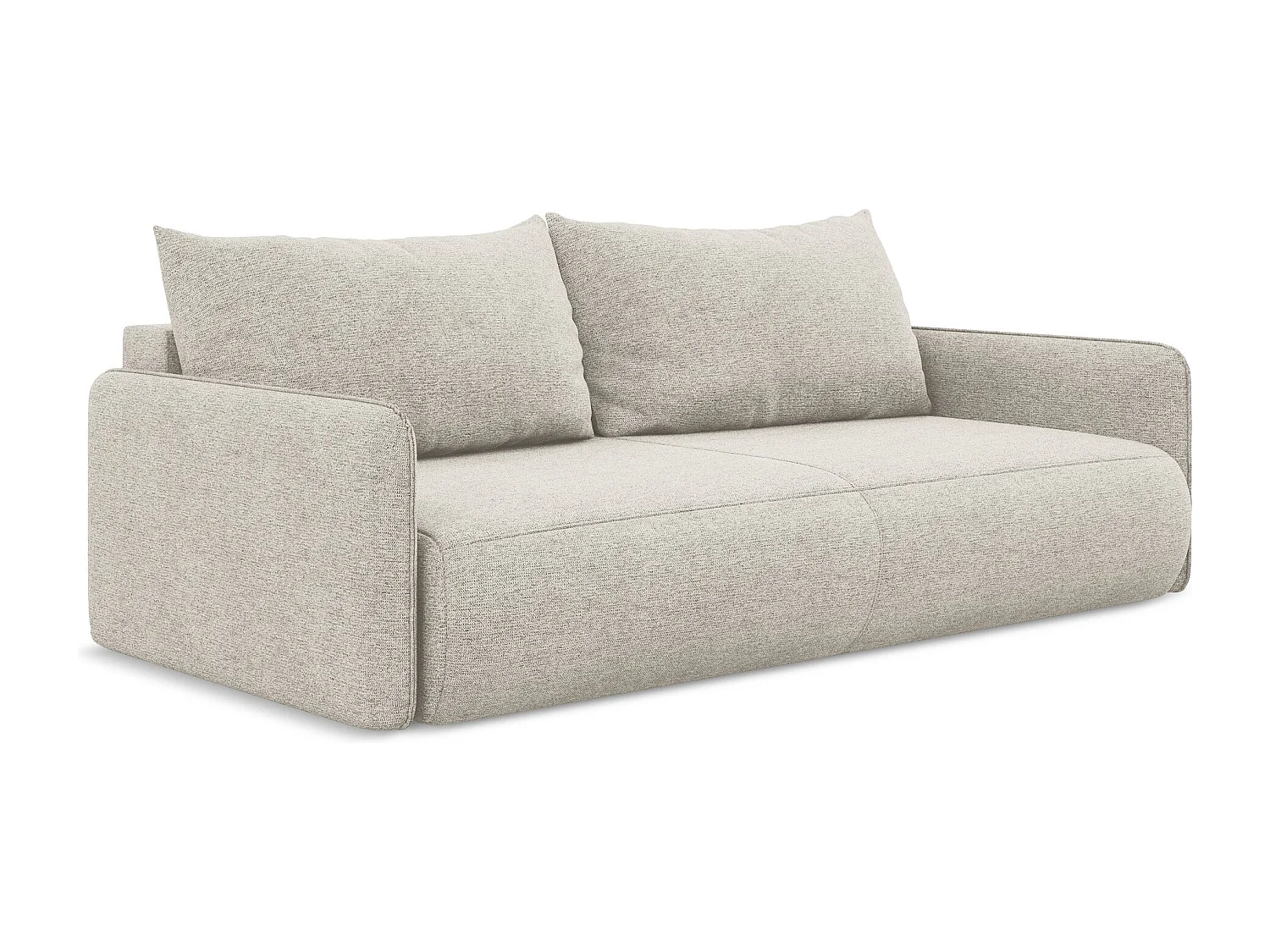 3-Sitzer Sofa mit Schlaffunktion - - Chenille - Silber - NANEA