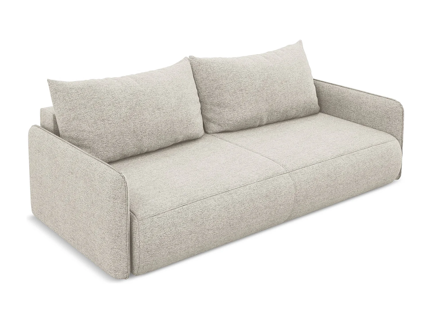 3-Sitzer Sofa mit Schlaffunktion - - Chenille - Silber - NANEA