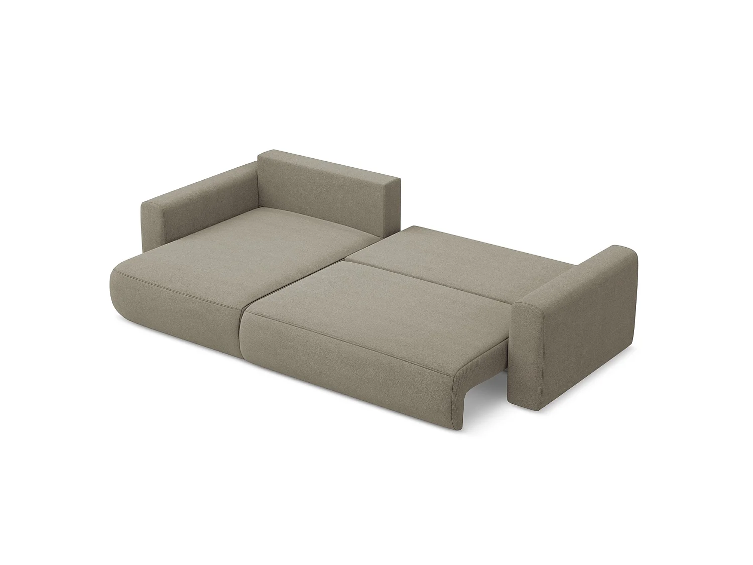 3-Sitzer Ecksofa mit Schlaffunktion - Ecke Links - Strukturstoff - Dunkelbeige - PERUGIA