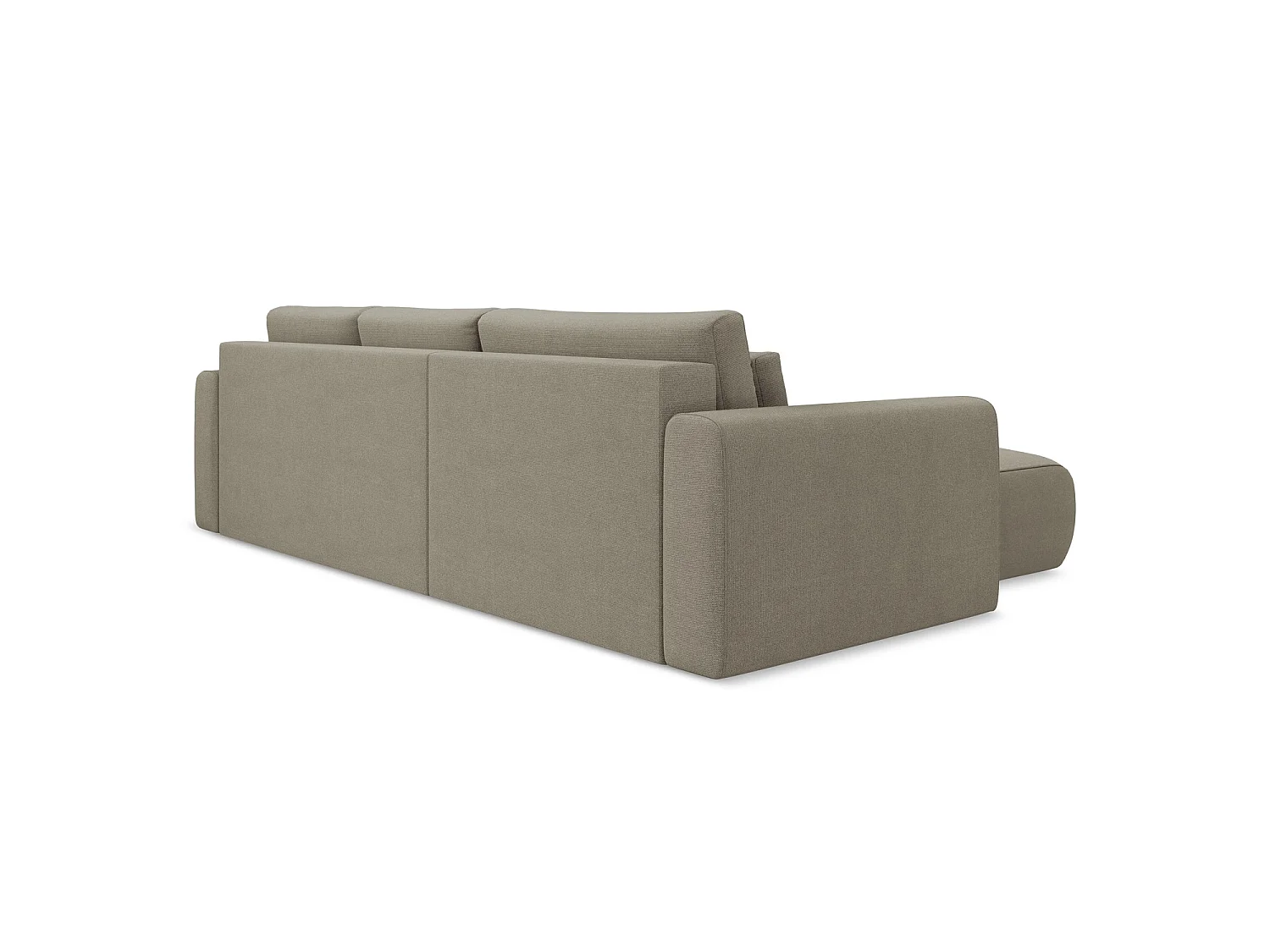 3-Sitzer Ecksofa mit Schlaffunktion - Ecke Links - Strukturstoff - Dunkelbeige - PERUGIA
