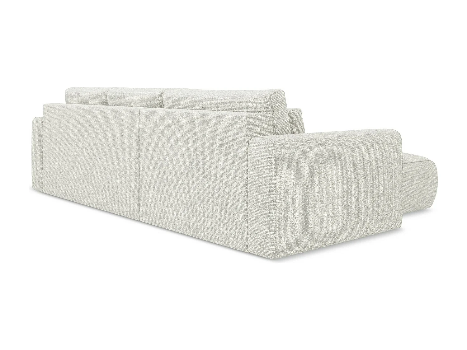 Canapé d’angle 3 places gauche convertible en tissu texturé - blanc beige - KAPUA