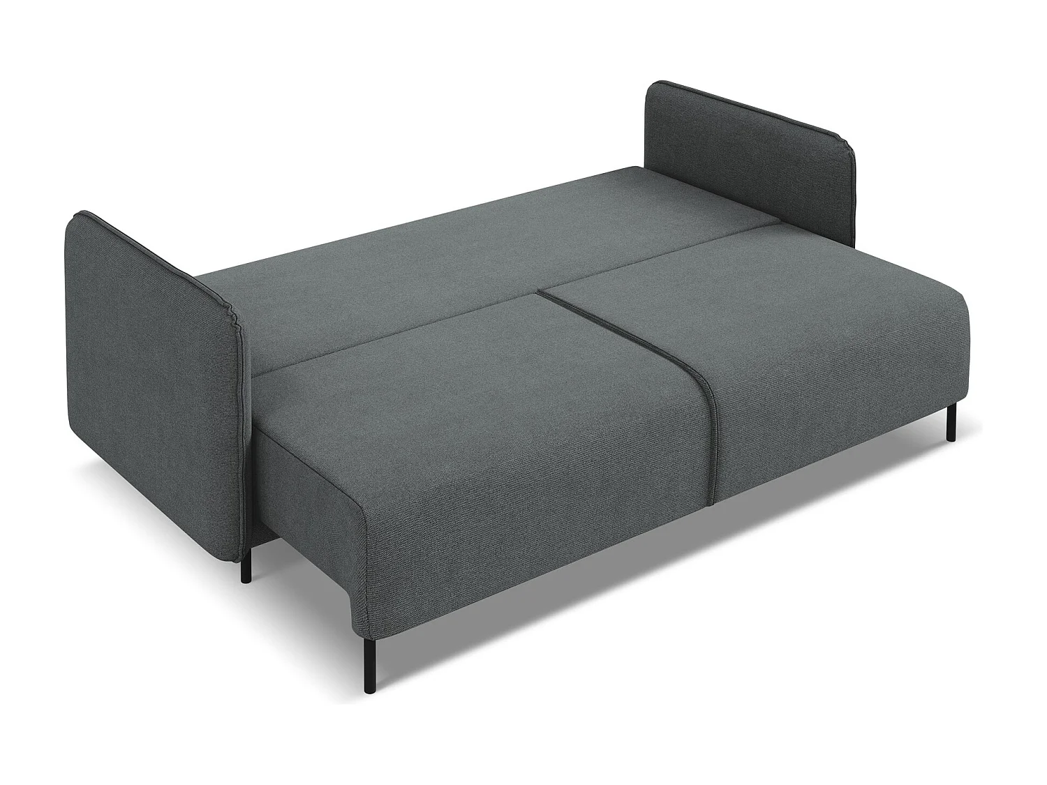 Canapé 3 places convertible en tissu texturé - gris - LUANA