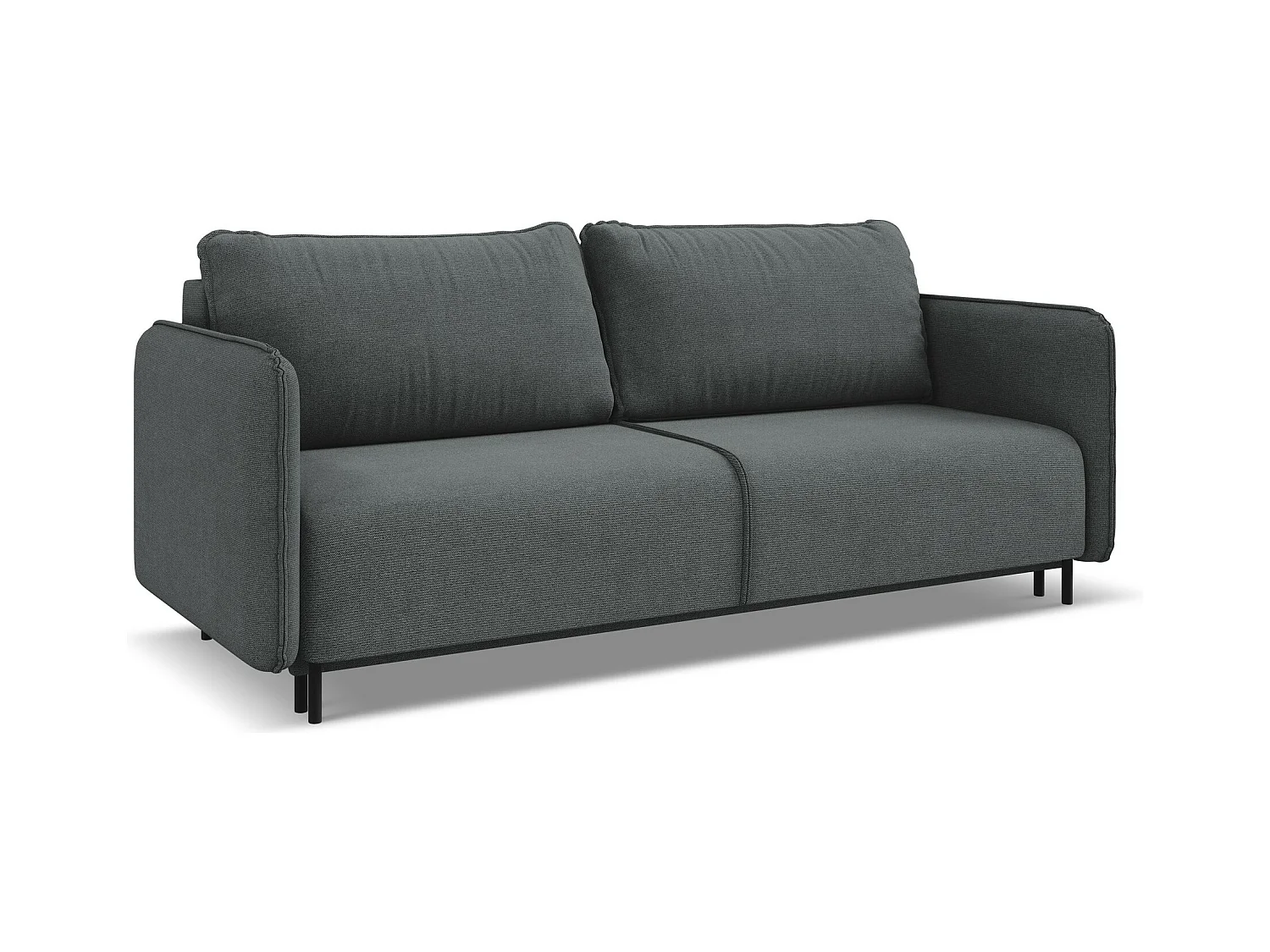 Canapé 3 places convertible en tissu texturé - gris - LUANA