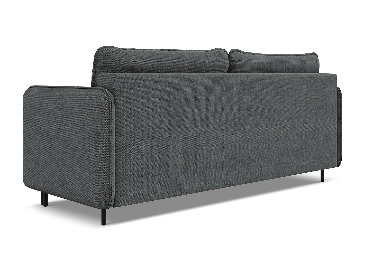 Canapé 3 places convertible en tissu texturé - gris - LUANA