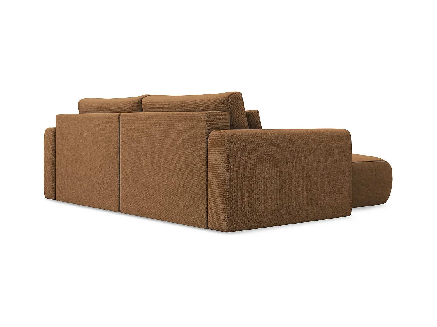 2-Sitzer Ecksofa mit Schlaffunktion - Ecke Links - Strukturstoff - Terrakotta - KAPUA