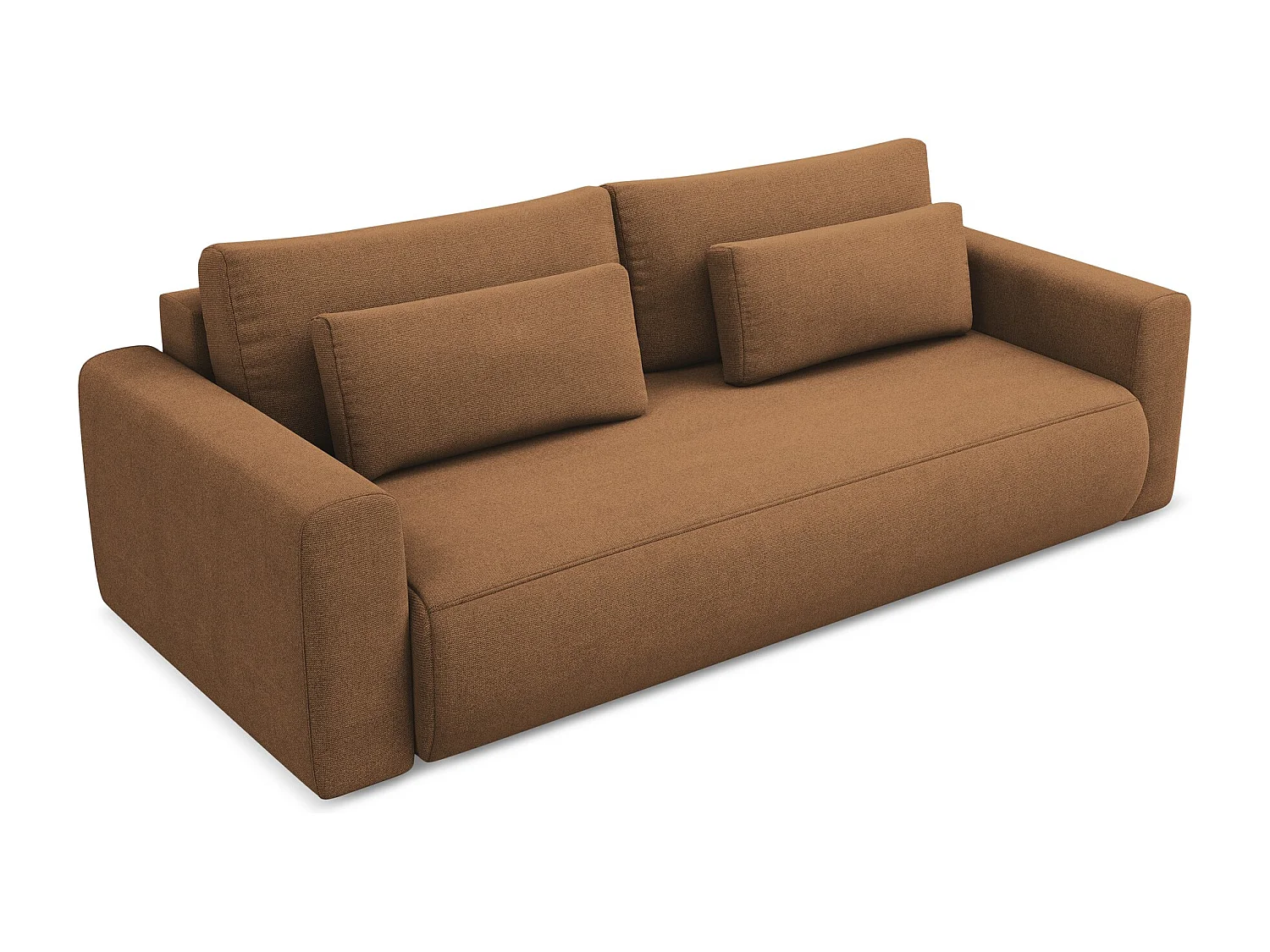 Driezits-slaapbank van terracotta textuurstof - KAPUA