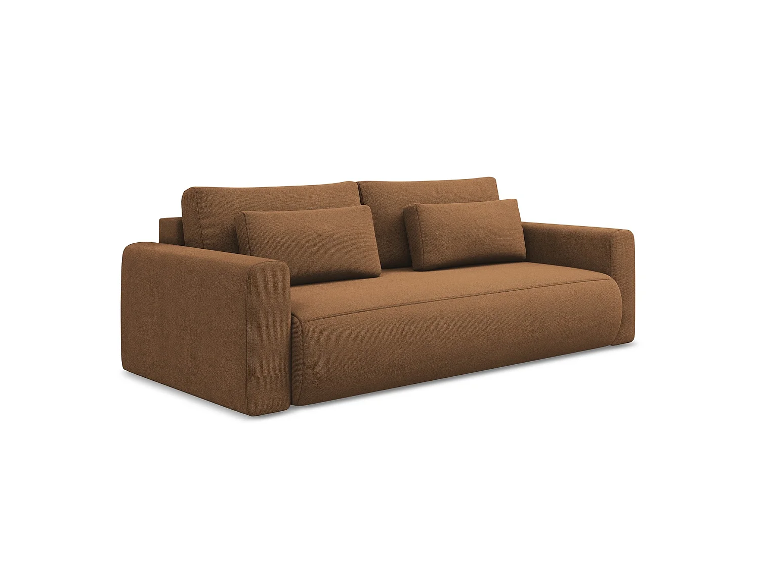 3-Sitzer Sofa mit Schlaffunktion - - Strukturstoff - Terrakotta - PERUGIA