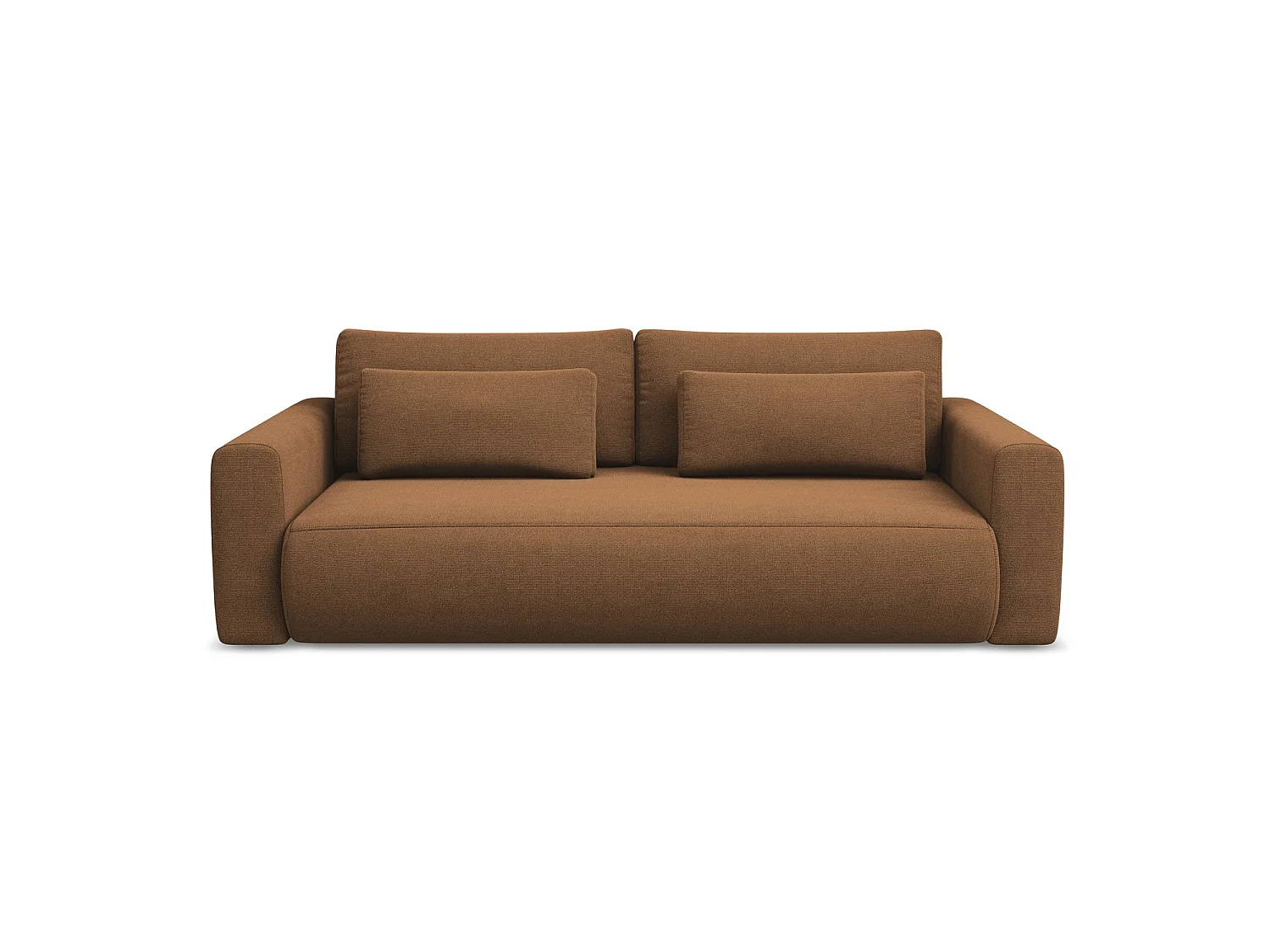 3-Sitzer Sofa mit Schlaffunktion - - Strukturstoff - Terrakotta - PERUGIA