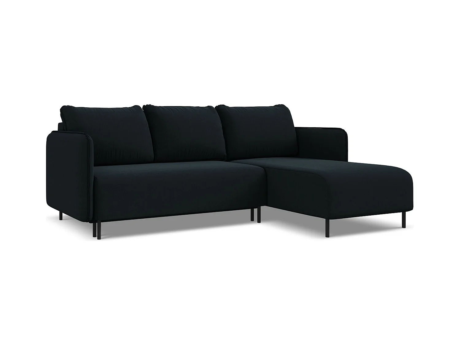 Ecksofa mit Schlaffunktion - Ecke Rechts - Samt - Königsblau - LUANA