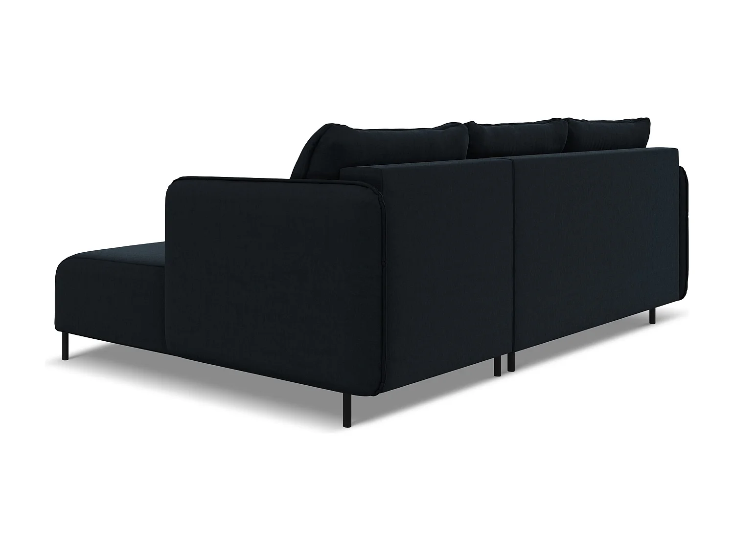 Canapé d'angle droit convertible en velours - bleu royal - LUANA