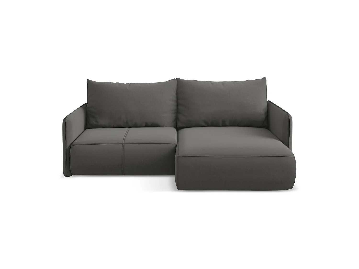 2,5-Sitzer Ecksofa mit Schlaffunktion - Ecke Rechts - Samt - Stahl - PALERMO