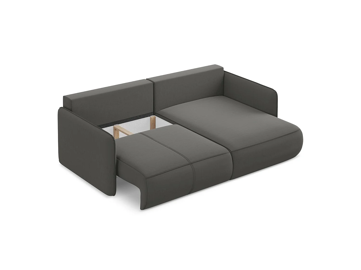 2,5-Sitzer Ecksofa mit Schlaffunktion - Ecke Rechts - Samt - Stahl - PALERMO