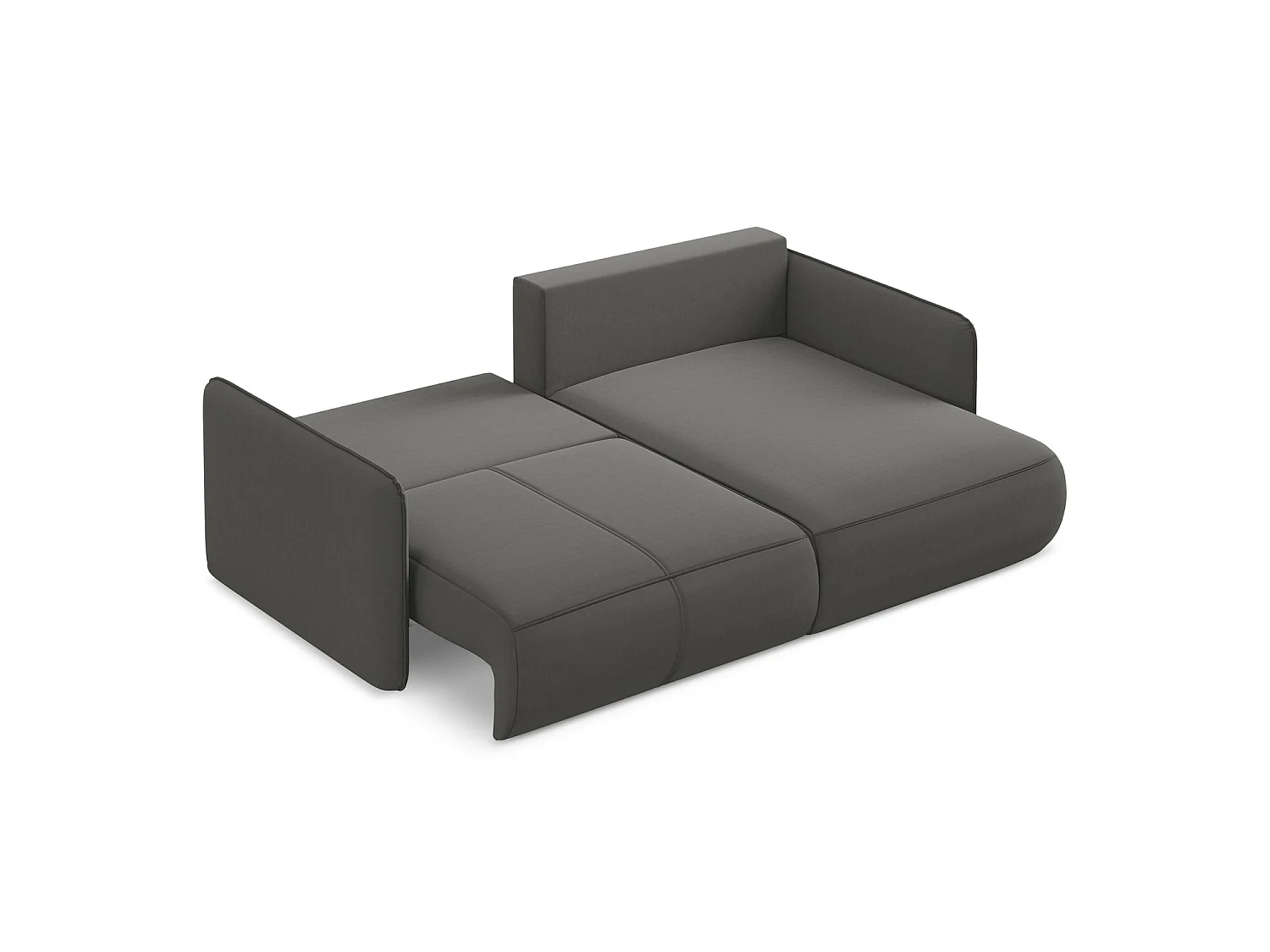 2,5-Sitzer Ecksofa mit Schlaffunktion - Ecke Rechts - Samt - Stahl - PALERMO