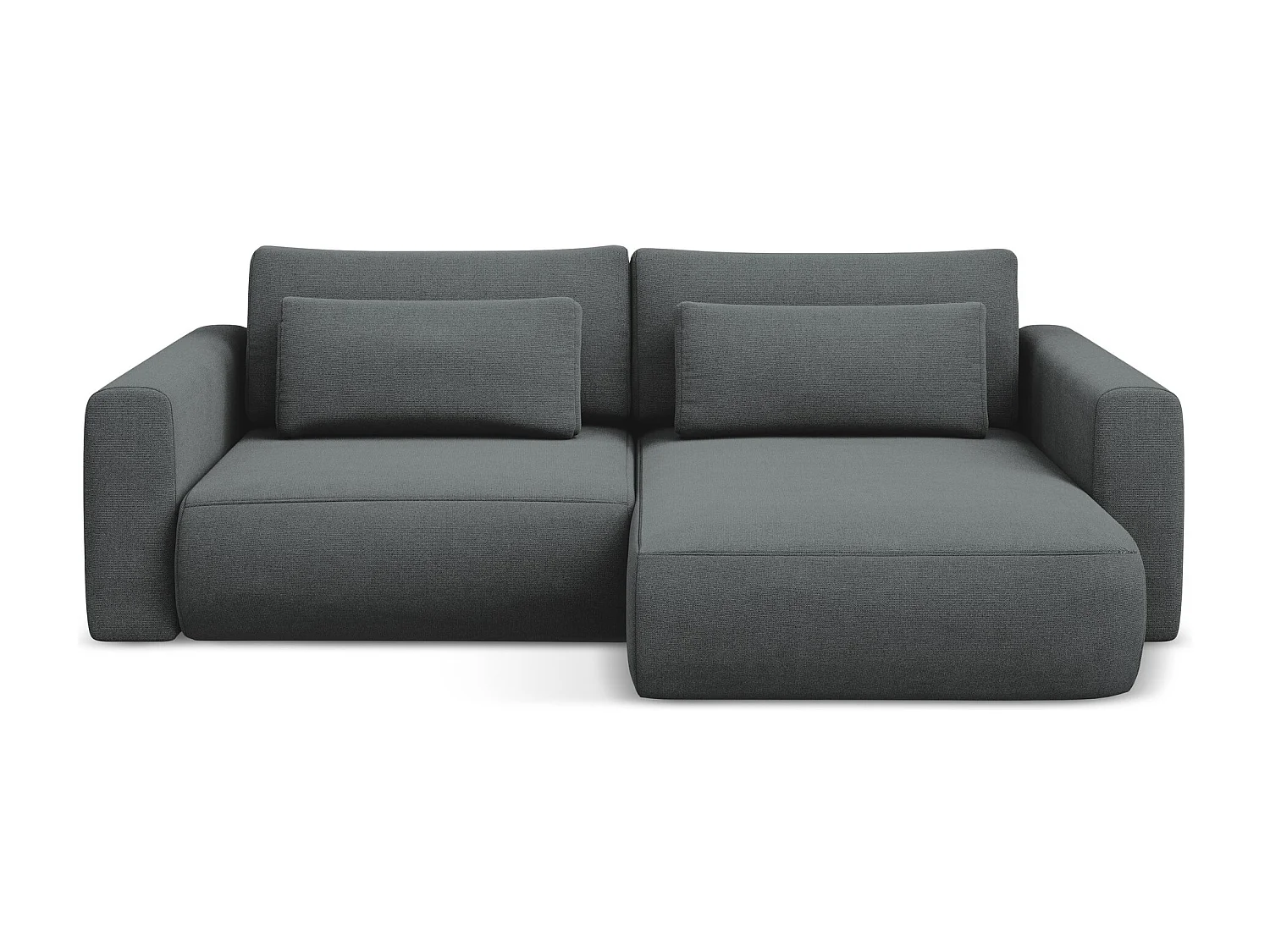 2-Sitzer Ecksofa mit Schlaffunktion - Ecke Rechts - Strukturstoff - Grau - KAPUA