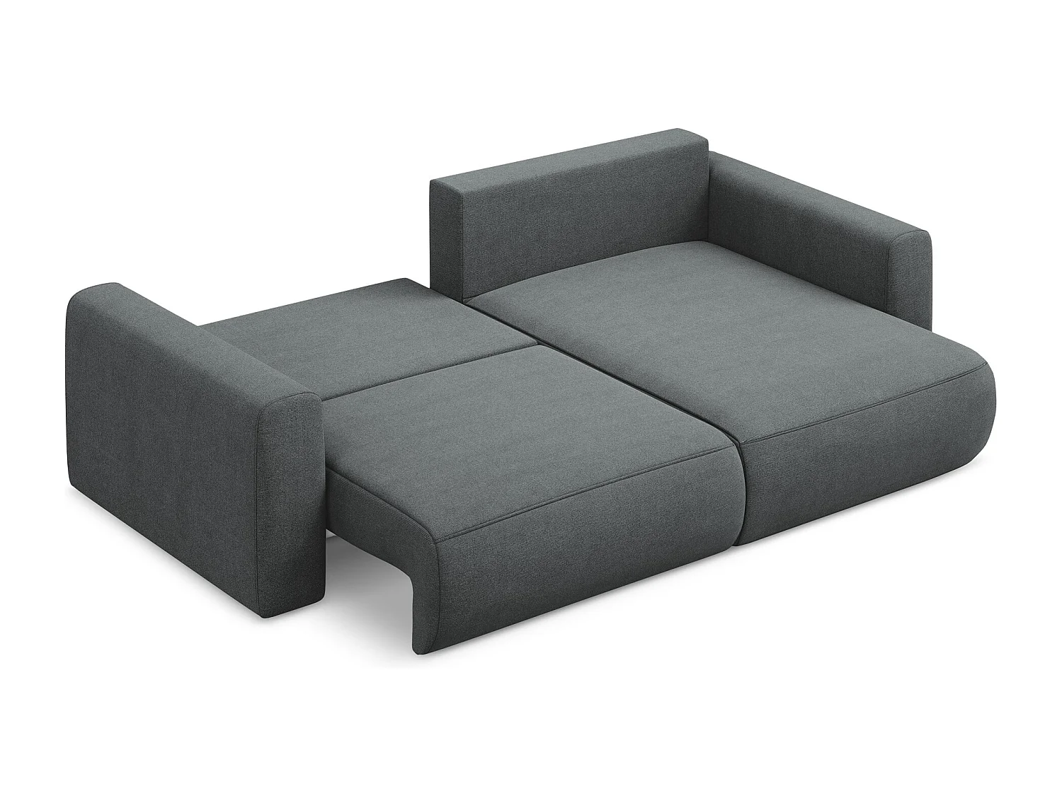 2-Sitzer Ecksofa mit Schlaffunktion - Ecke Rechts - Strukturstoff - Grau - KAPUA
