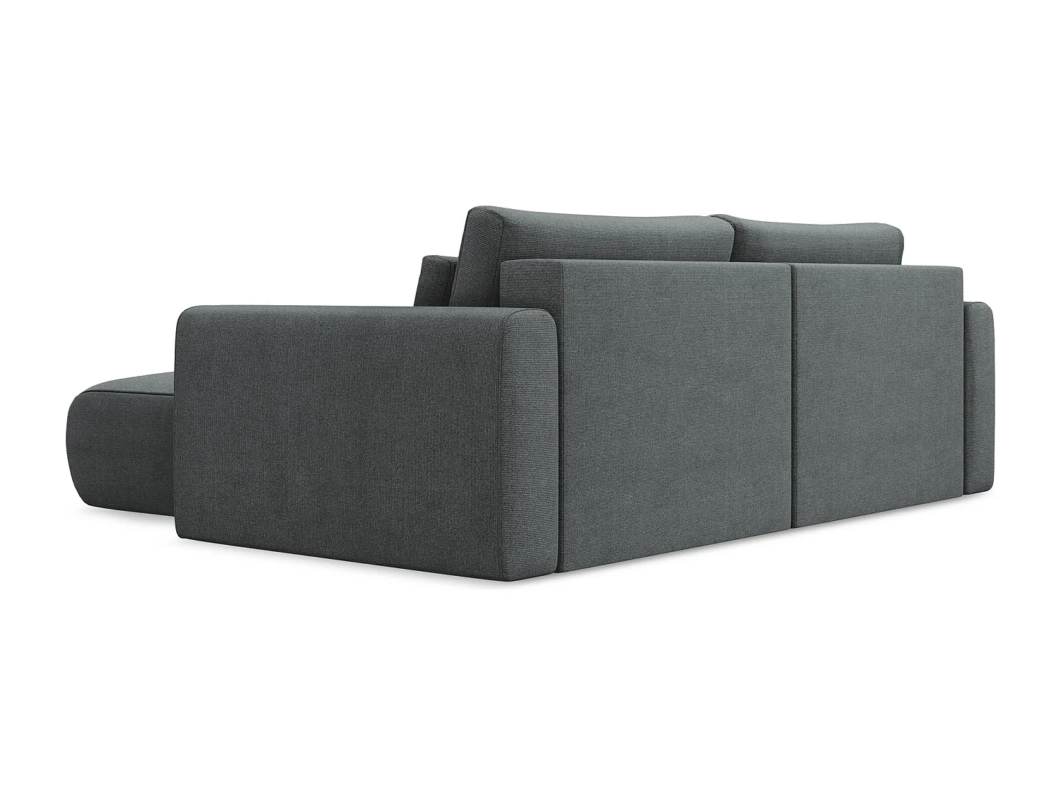 2-Sitzer Ecksofa mit Schlaffunktion - Ecke Rechts - Strukturstoff - Grau - KAPUA