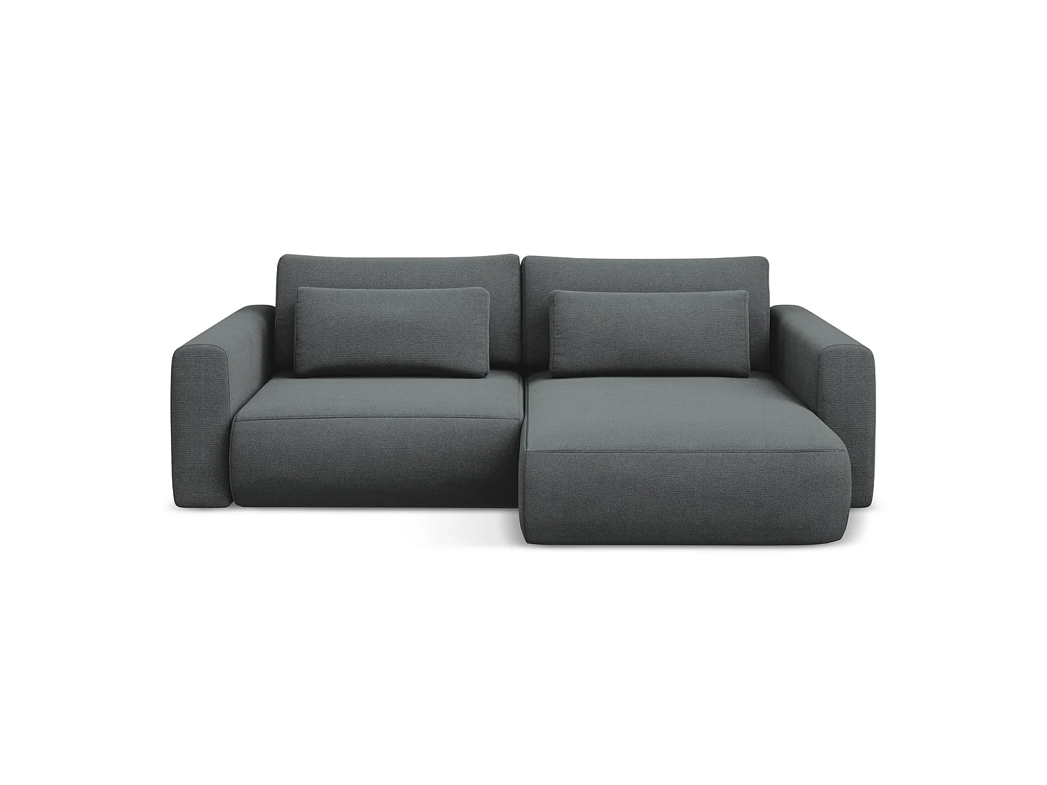 2-Sitzer Ecksofa mit Schlaffunktion - Ecke Rechts - Strukturstoff - Grau - PERUGIA