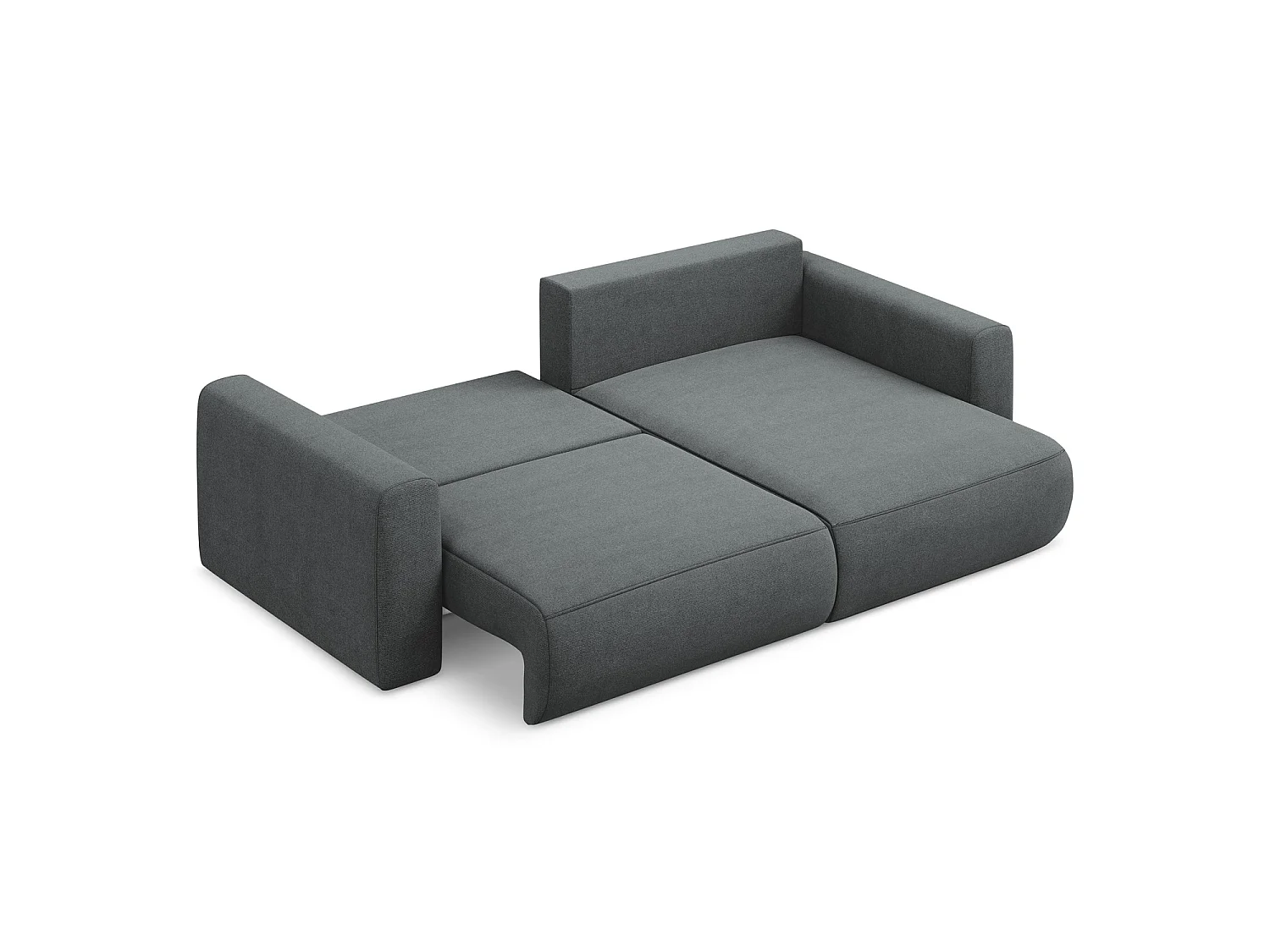 2-Sitzer Ecksofa mit Schlaffunktion - Ecke Rechts - Strukturstoff - Grau - PERUGIA