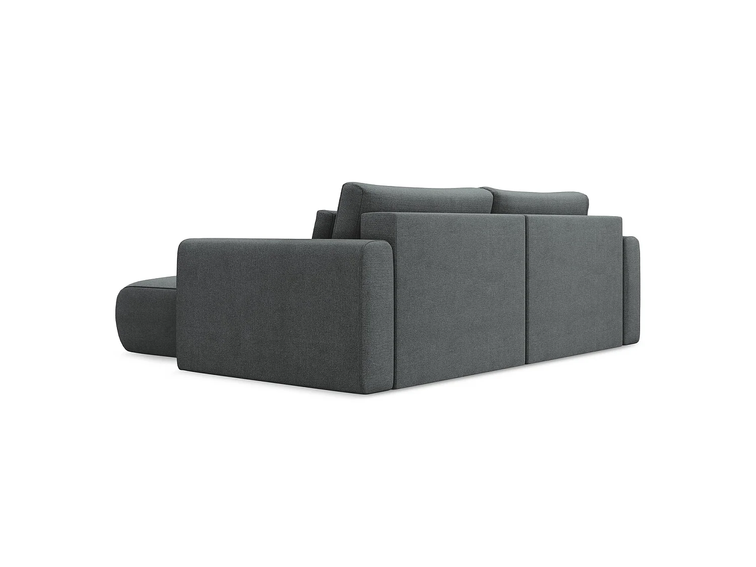 2-Sitzer Ecksofa mit Schlaffunktion - Ecke Rechts - Strukturstoff - Grau - PERUGIA
