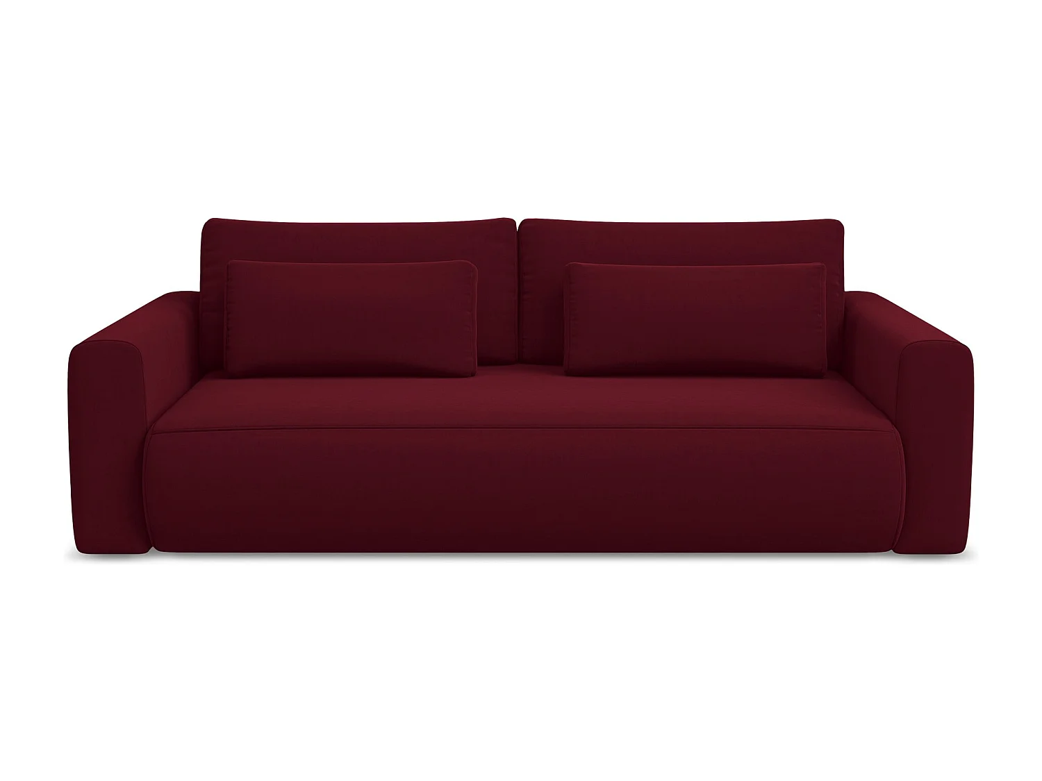 3-Sitzer Sofa mit Schlaffunktion - - Samt - Burgund - KAPUA