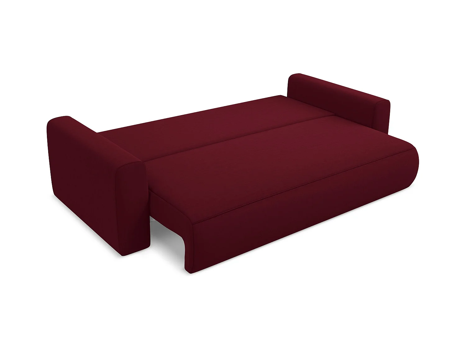 3-Sitzer Sofa mit Schlaffunktion - - Samt - Burgund - KAPUA