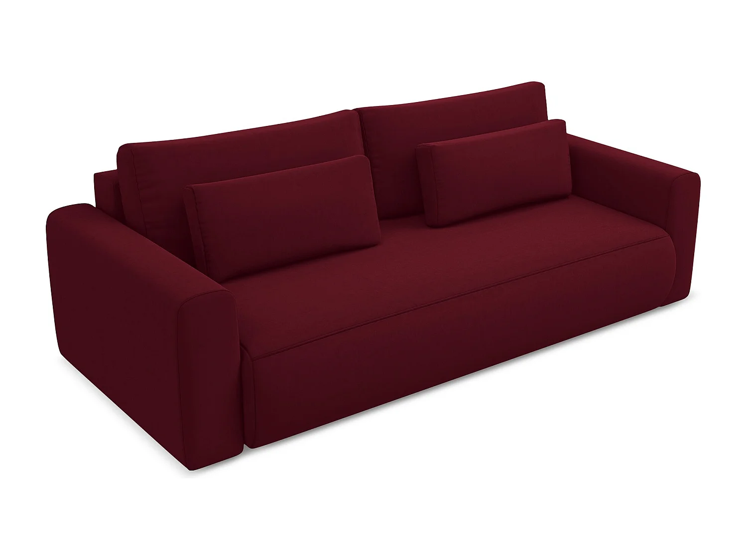 3-Sitzer Sofa mit Schlaffunktion - - Samt - Burgund - KAPUA