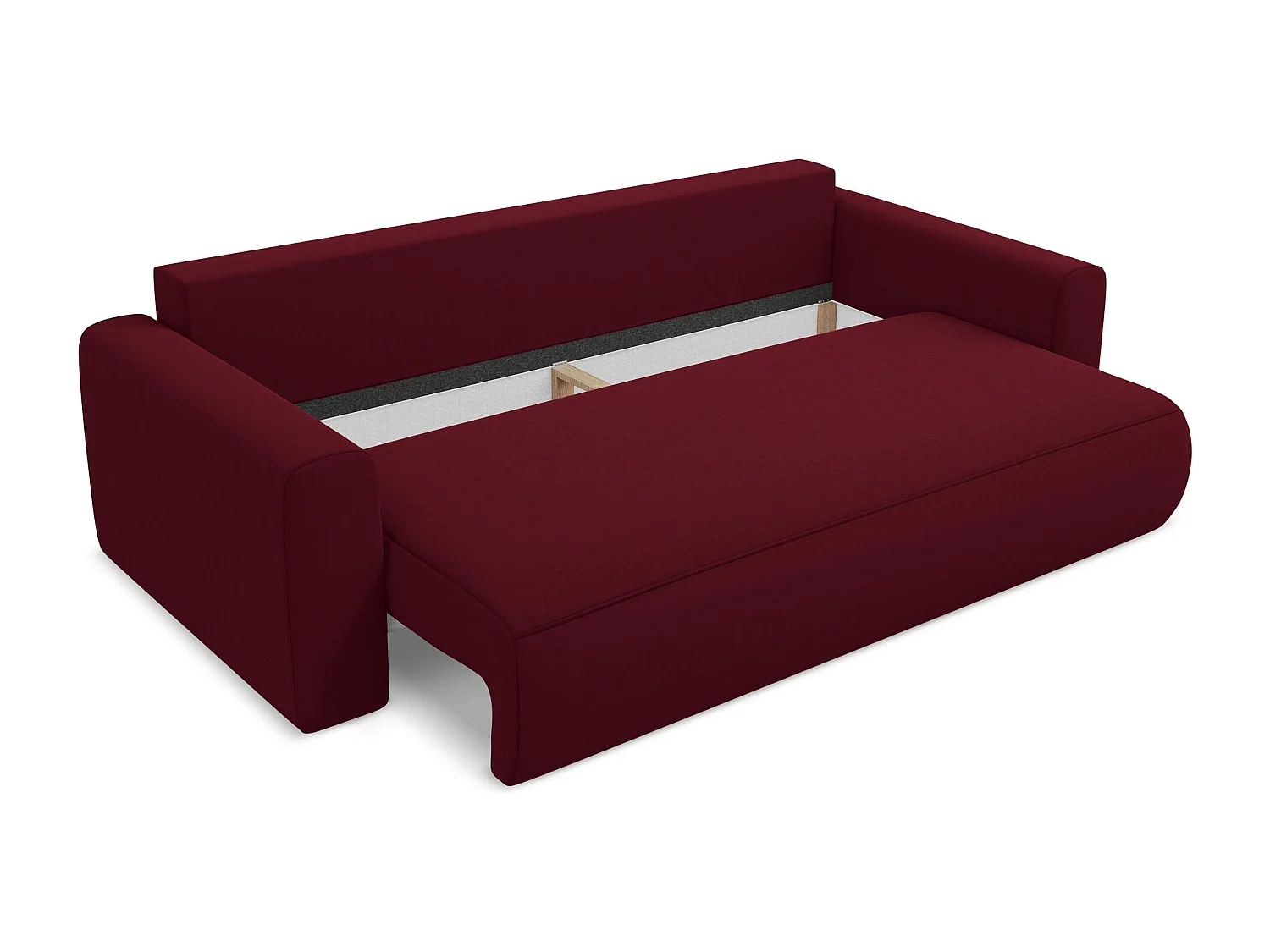 3-Sitzer Sofa mit Schlaffunktion - - Samt - Burgund - KAPUA