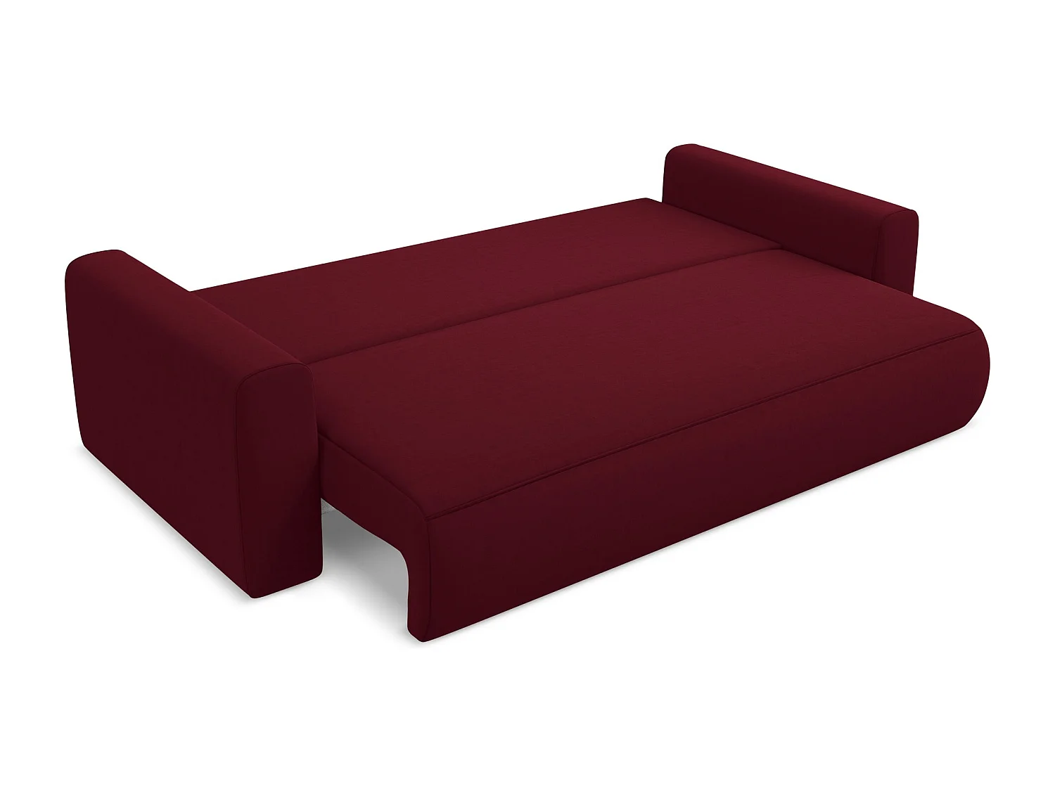 3-Sitzer Sofa mit Schlaffunktion - - Samt - Burgund - KAPUA