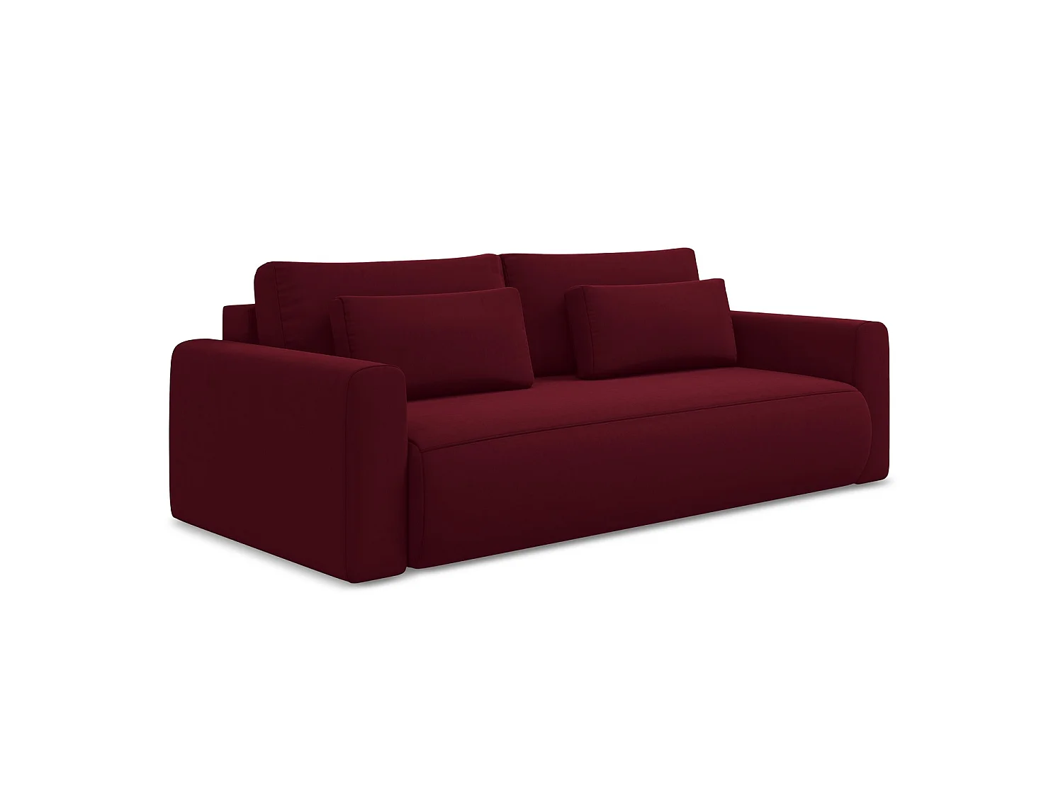 3-Sitzer Sofa mit Schlaffunktion - - Samt - Burgund - PERUGIA