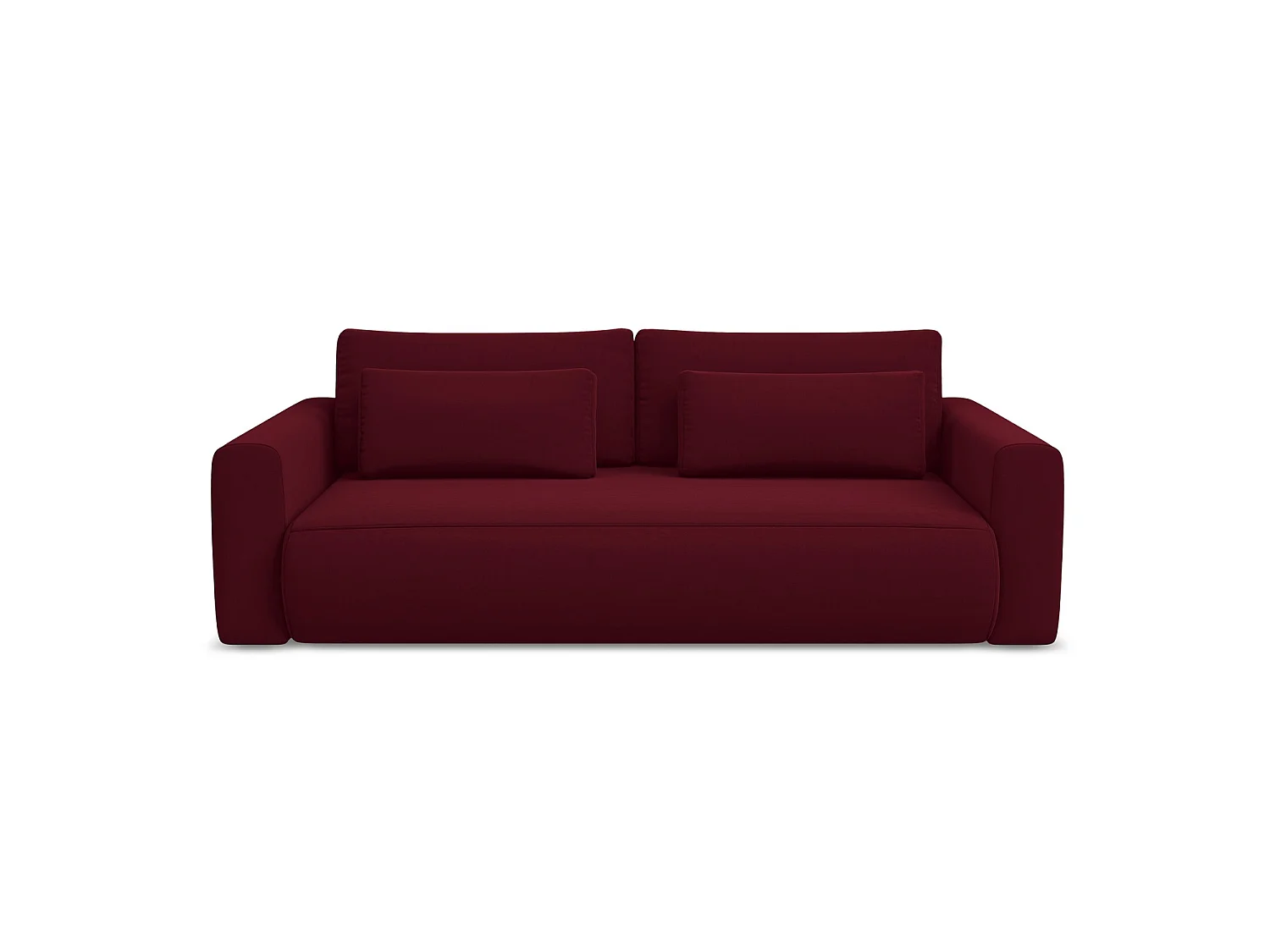 3-Sitzer Sofa mit Schlaffunktion - - Samt - Burgund - PERUGIA