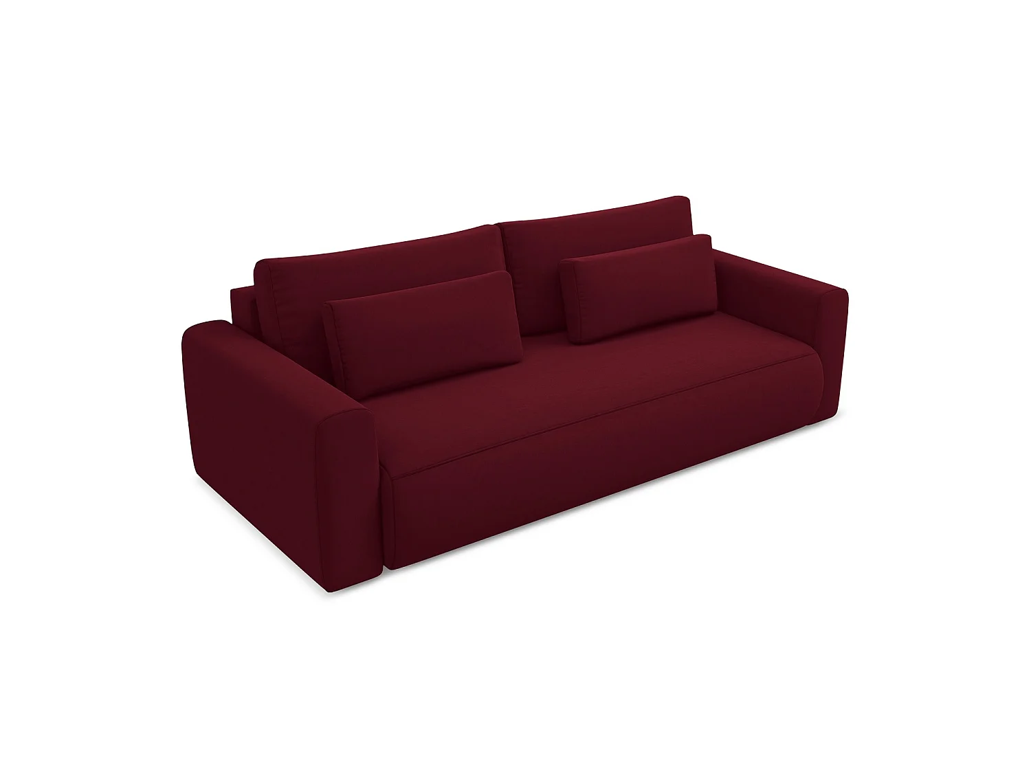 3-Sitzer Sofa mit Schlaffunktion - - Samt - Burgund - PERUGIA