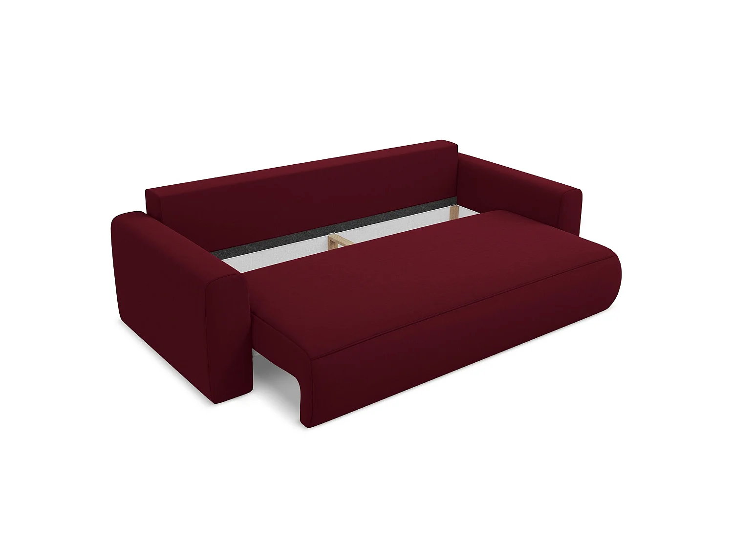 3-Sitzer Sofa mit Schlaffunktion - - Samt - Burgund - PERUGIA