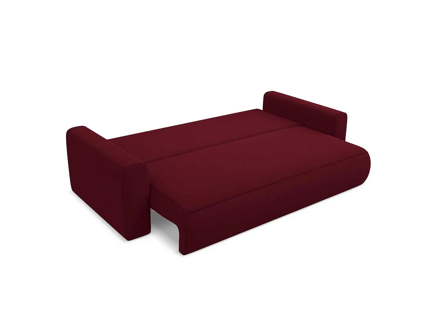 3-Sitzer Sofa mit Schlaffunktion - - Samt - Burgund - PERUGIA