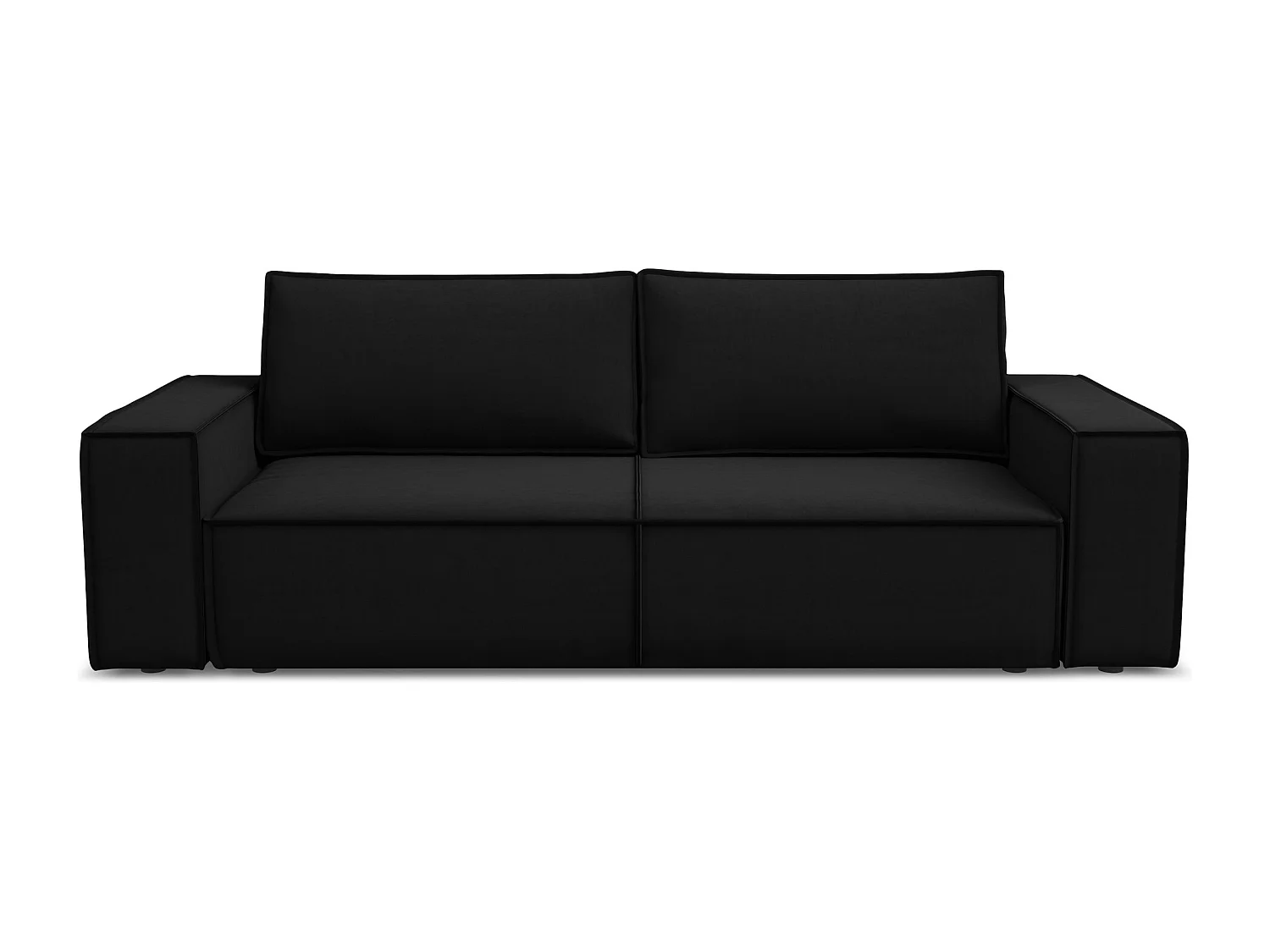 Canapé 3 places convertible en velours - noir - KIMO