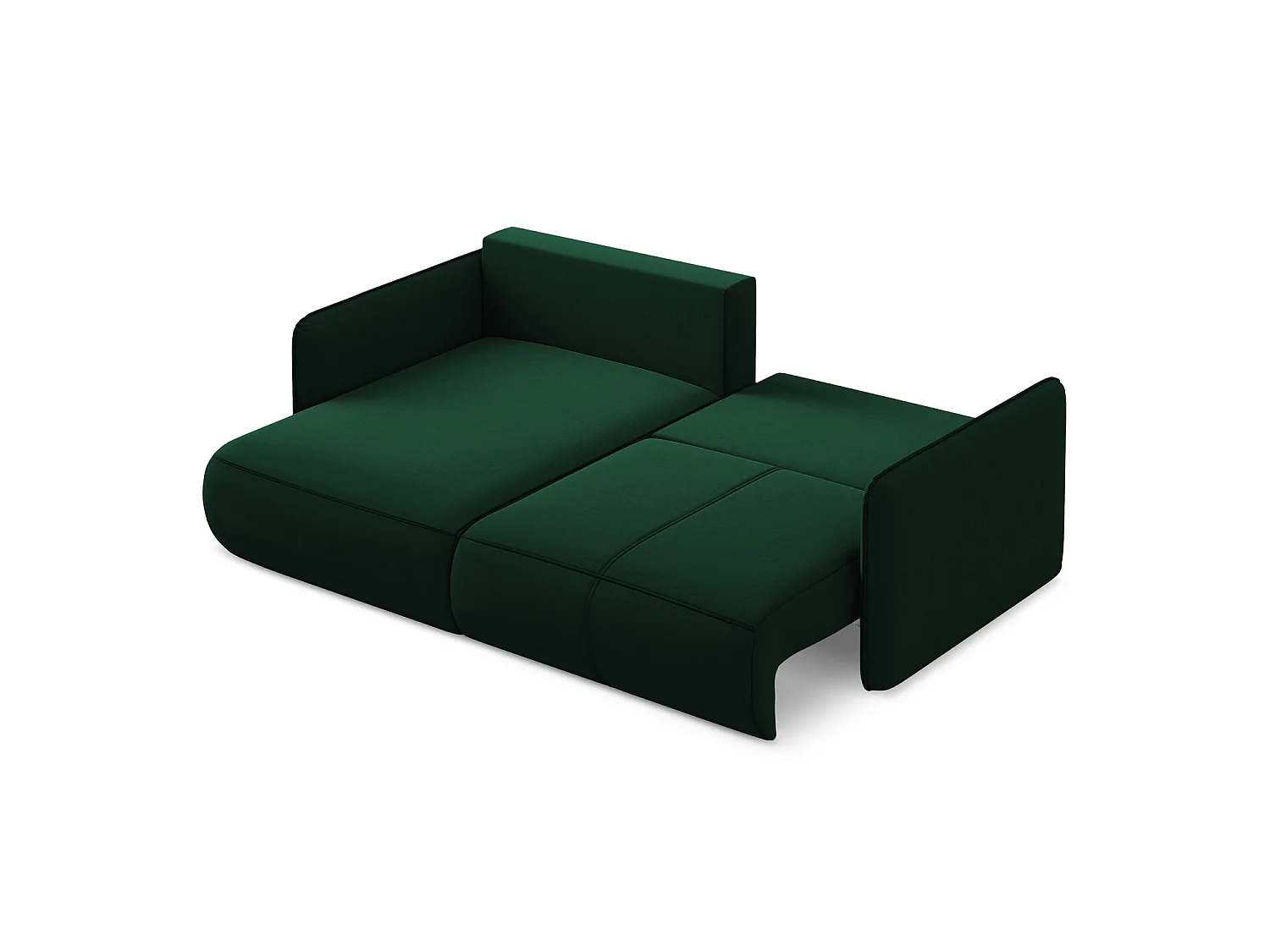 2,5-Sitzer Ecksofa mit Schlaffunktion - Ecke Links - Samt - Flaschengrün - PALERMO