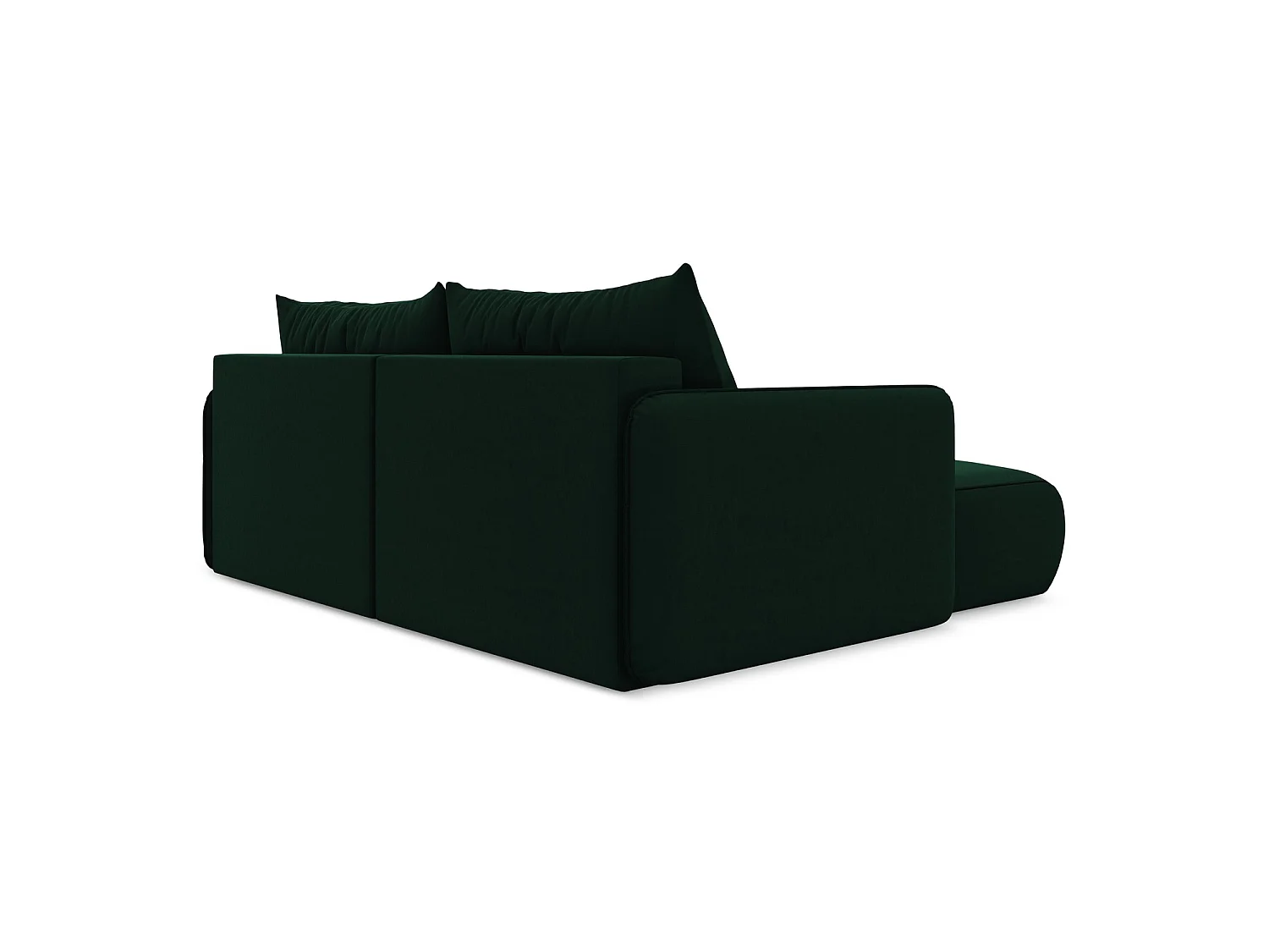 2,5-Sitzer Ecksofa mit Schlaffunktion - Ecke Links - Samt - Flaschengrün - PALERMO