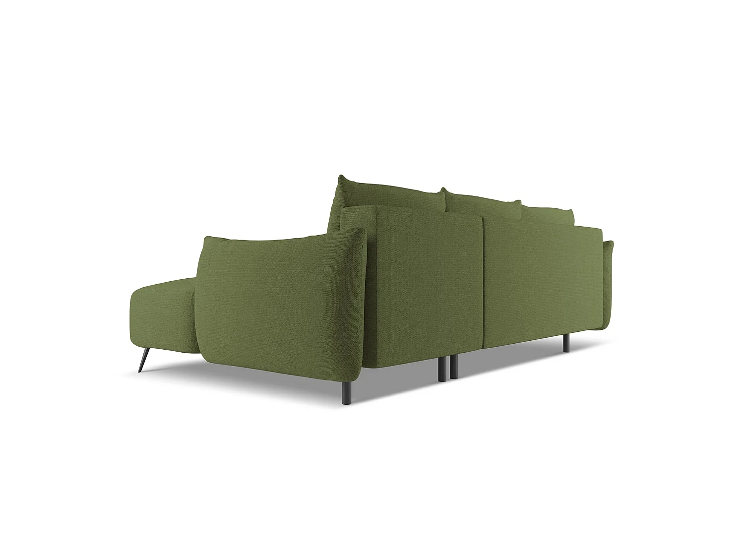 Canapé d'angle droit convertible en tissu chenille - bouteille verte - GENOVA